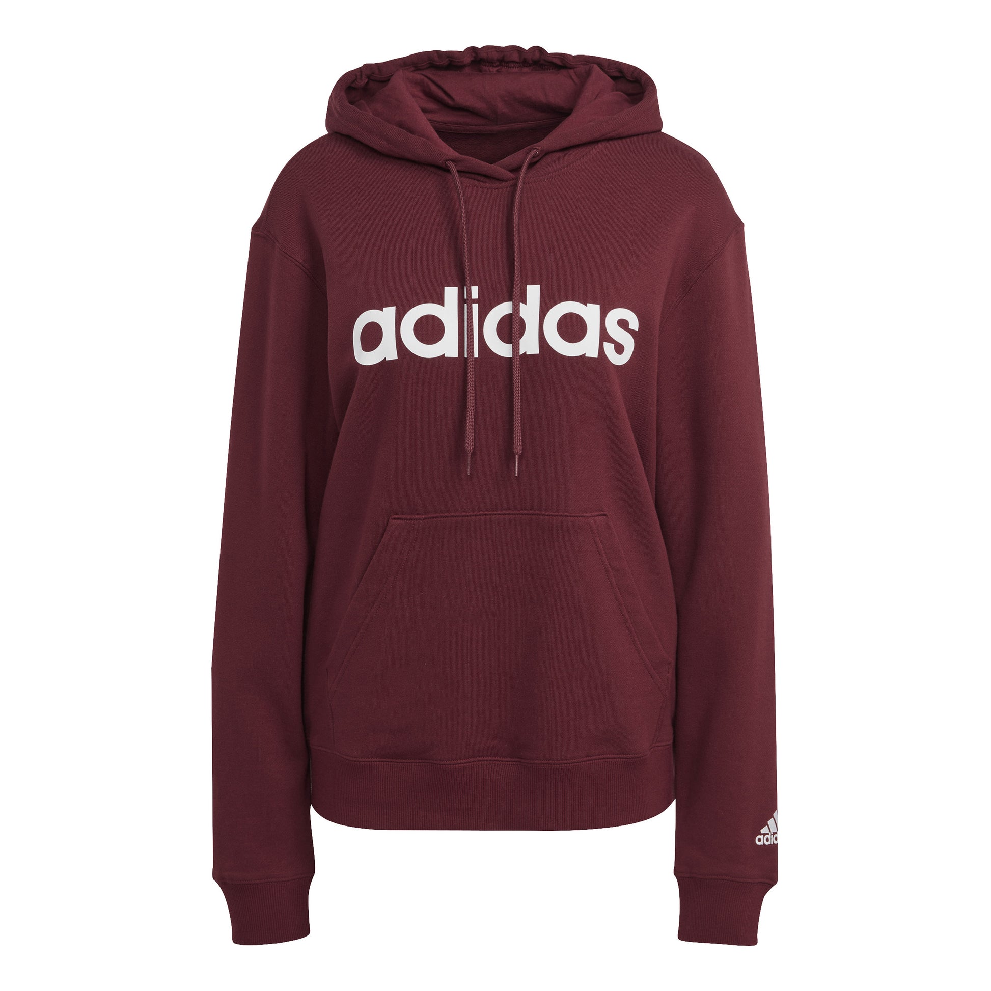 adidas Linear French Terry Sweater met capuchon Dames - rood, wit