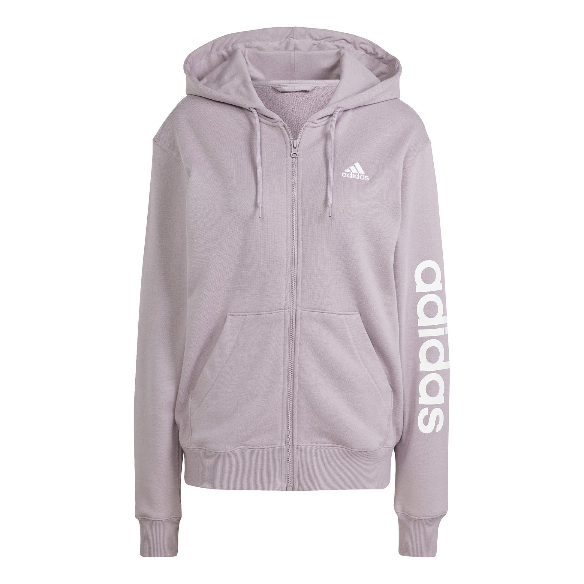 adidas Linear French terry Full Zip Sportjas Dames - mauve, wit
