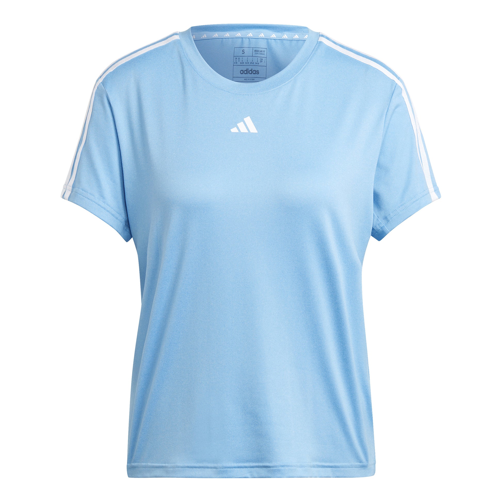 adidas Essentials 3 Stripes T-shirt Dames - lichtblauw, wit