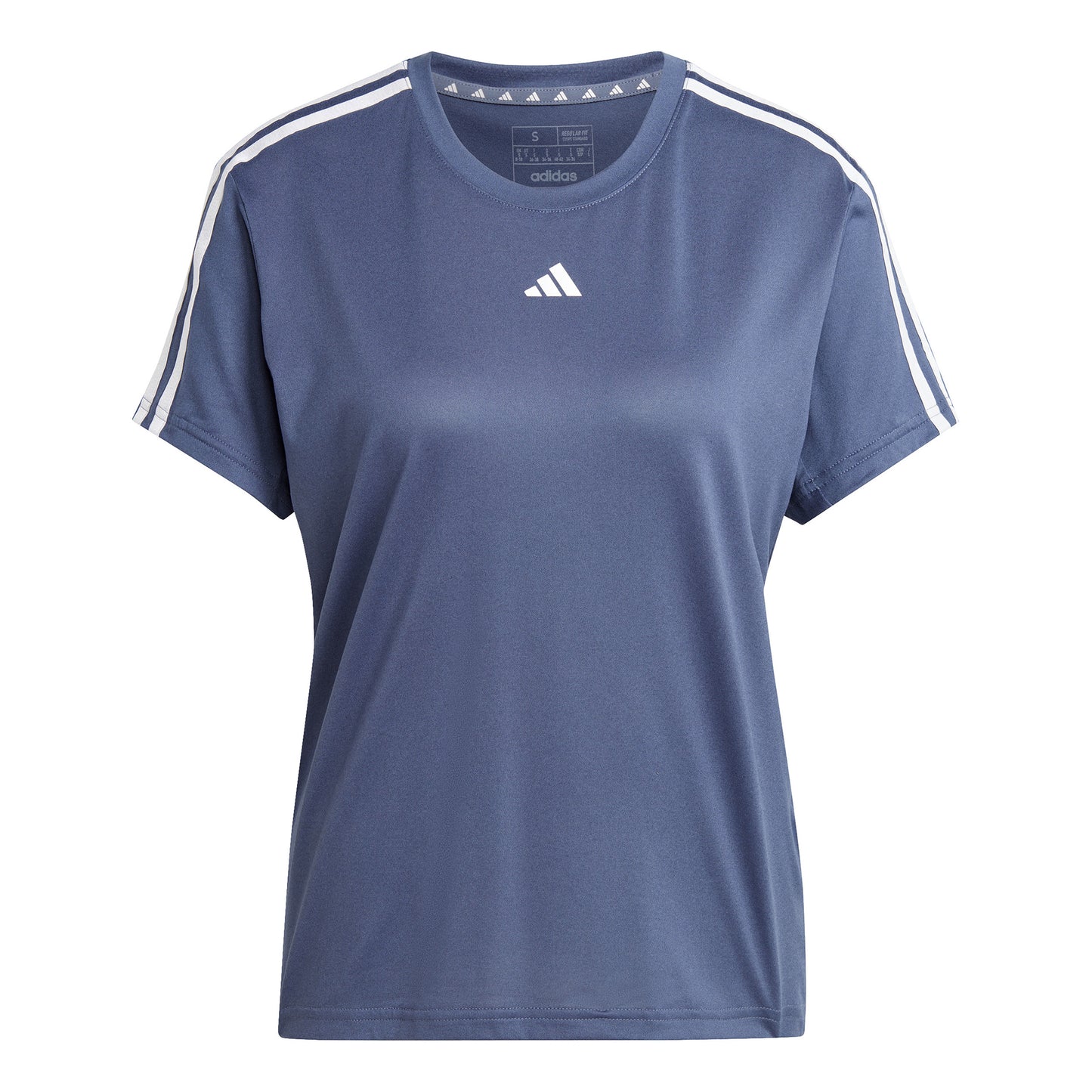 adidas Essentials 3 Stripes T-shirt Dames - blaugrau, wit