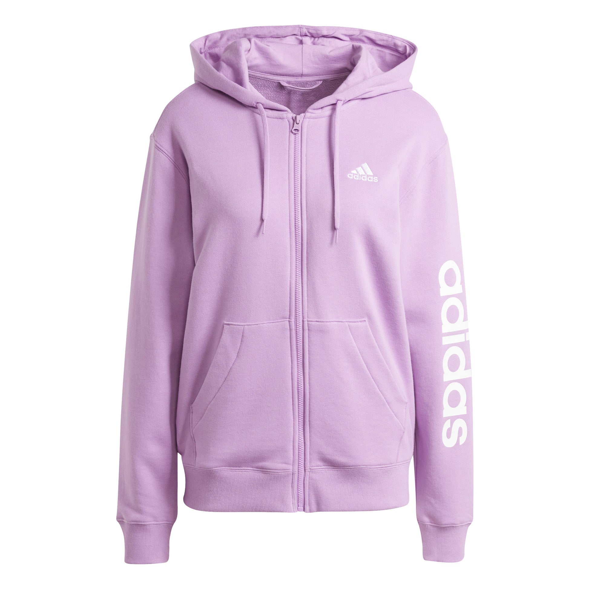 adidas Linear French terry Full Zip Sportjas Dames - roze,