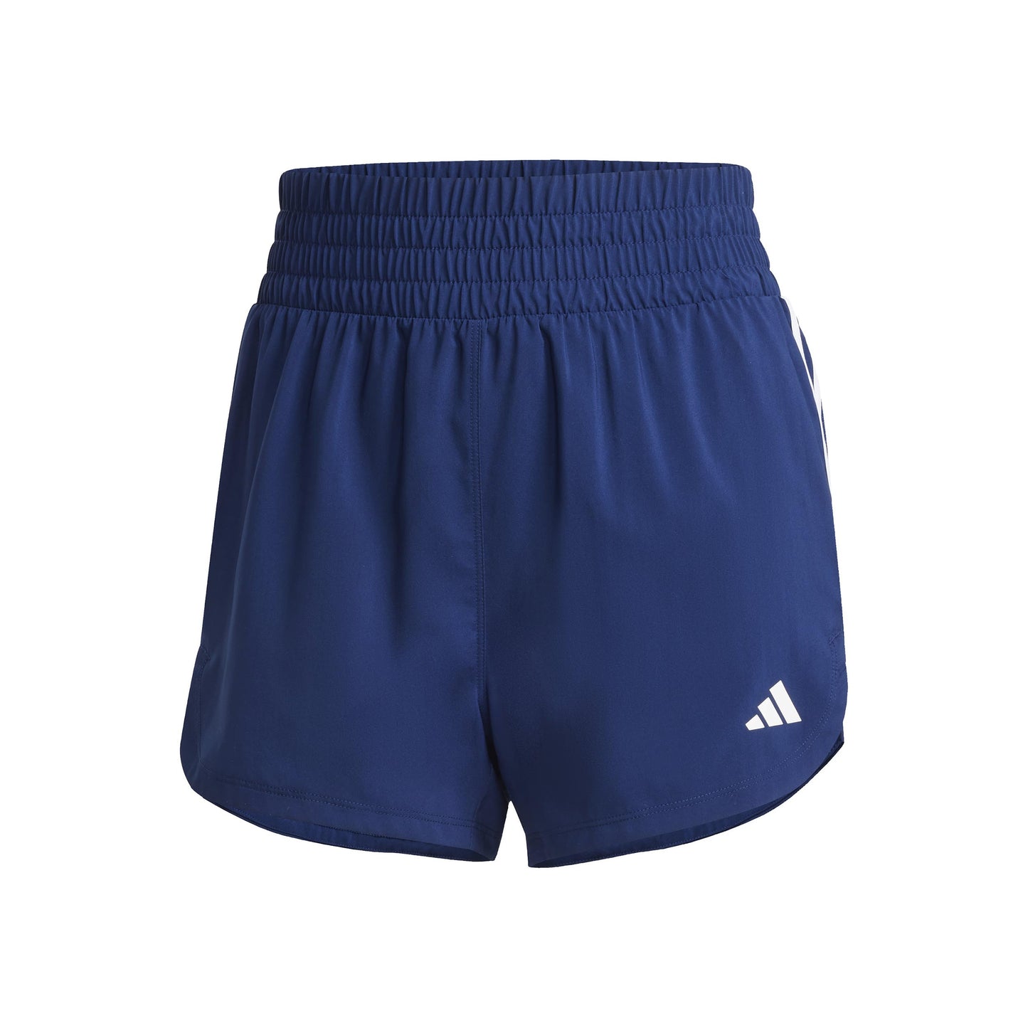 adidas Pacer Woven High 5in Shorts Femmes-Bleu Foncé,Blanc