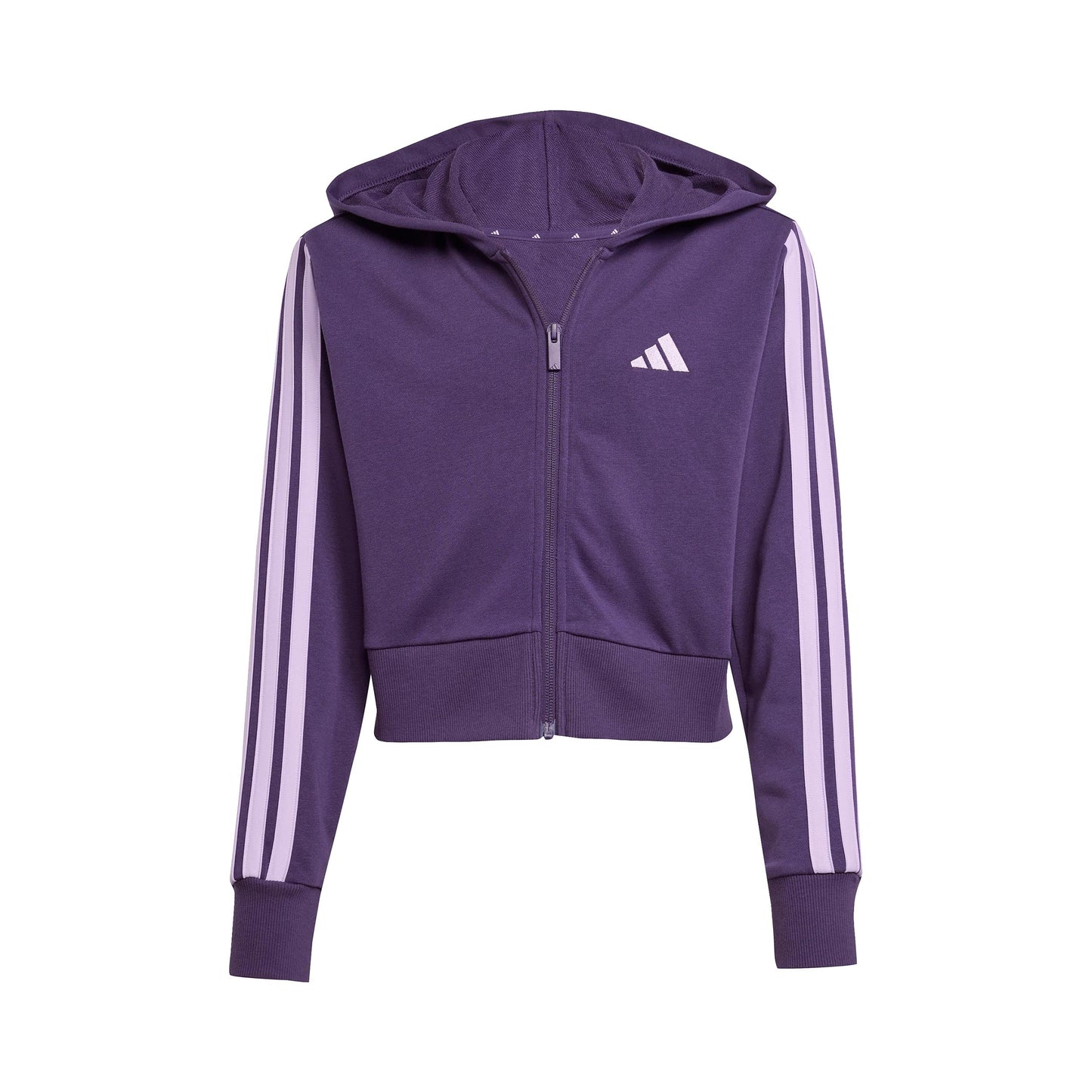 adidas 3Stripes Full-Zip Crop Veste de survêtement Filles - violet, lilas