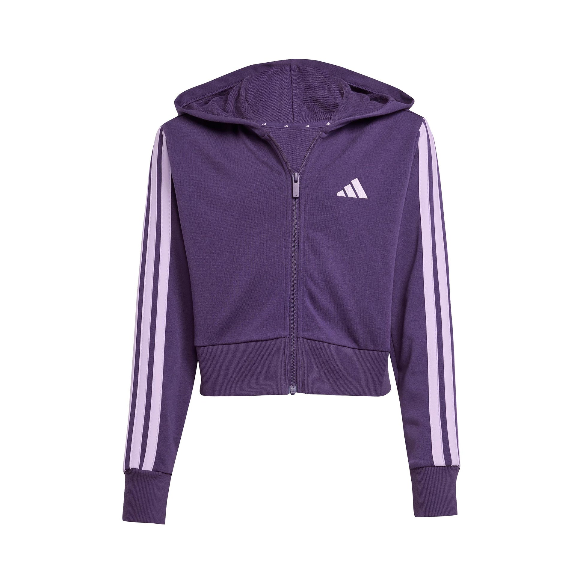 adidas 3Stripes Full-Zip Crop Veste de survêtement Filles - violet, lilas