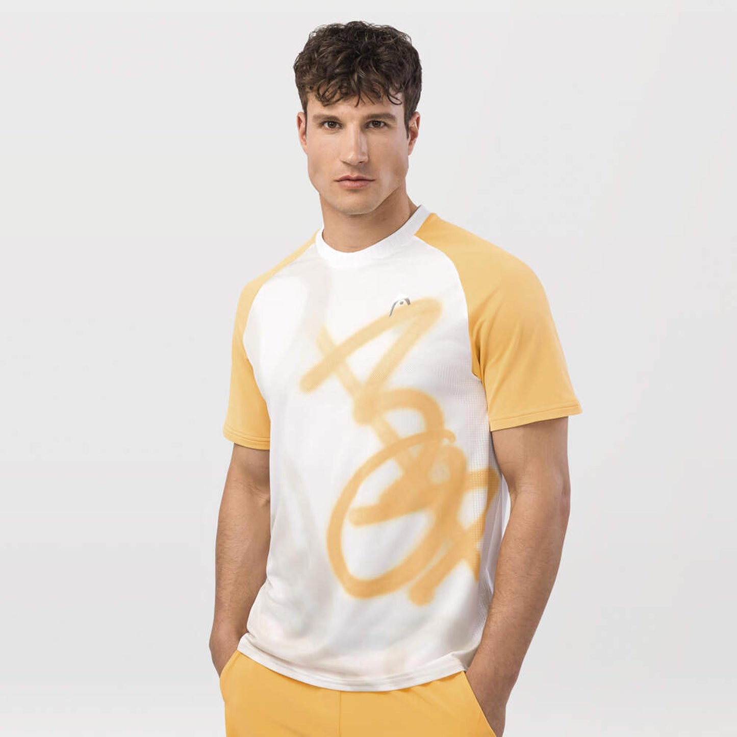 HEAD Performance Mc New York T-shirt Heren-Wit,Goudgeel