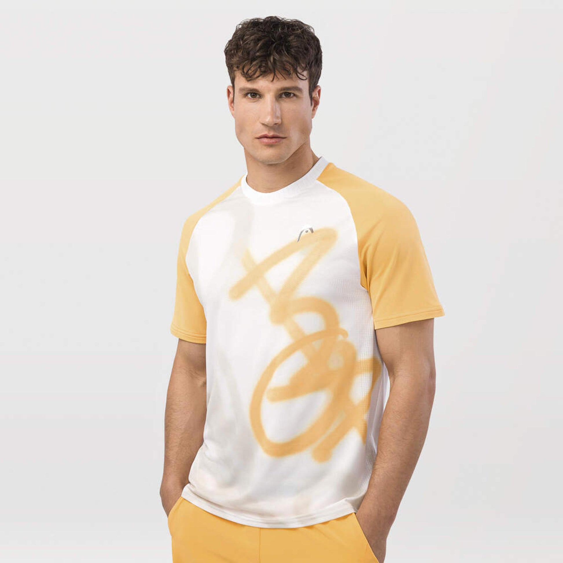 HEAD Performance Mc New York T-shirt Heren-Wit,Goudgeel