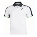 Play Tech Polo Heren - wit, donkerblauw