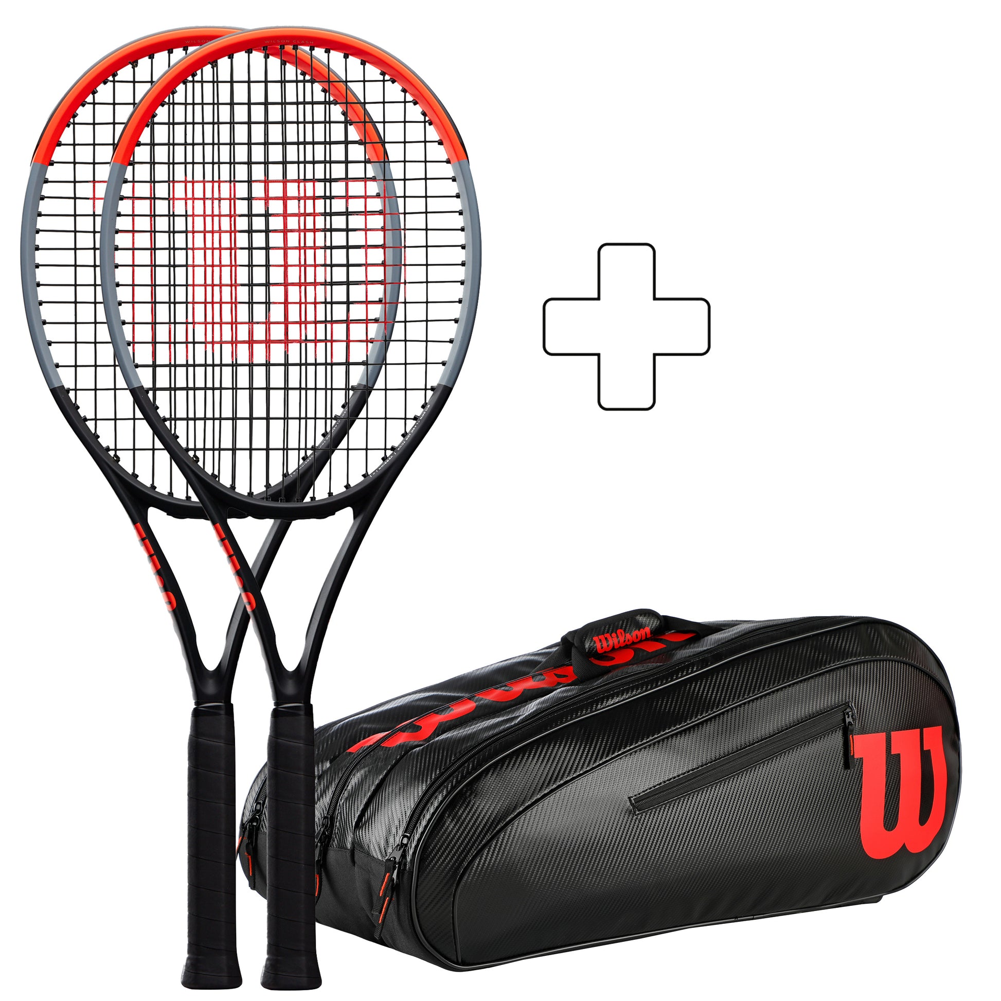 Wilson 2x Clash 100 Pro (Tour) + sac de tennis