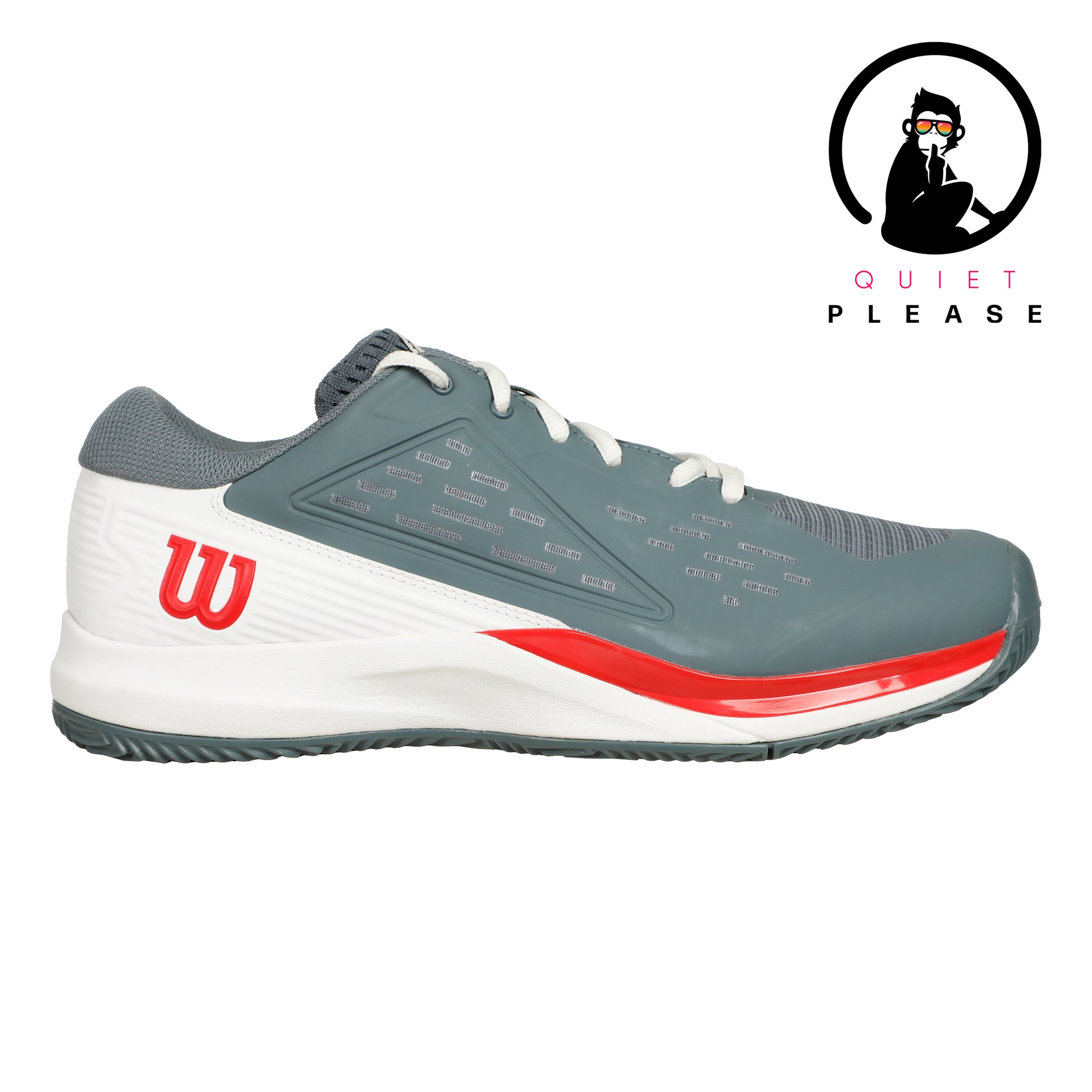 Wilson Rush Pro Ace Quiet Please Gravelschoen Heren-Grijs,Oranje