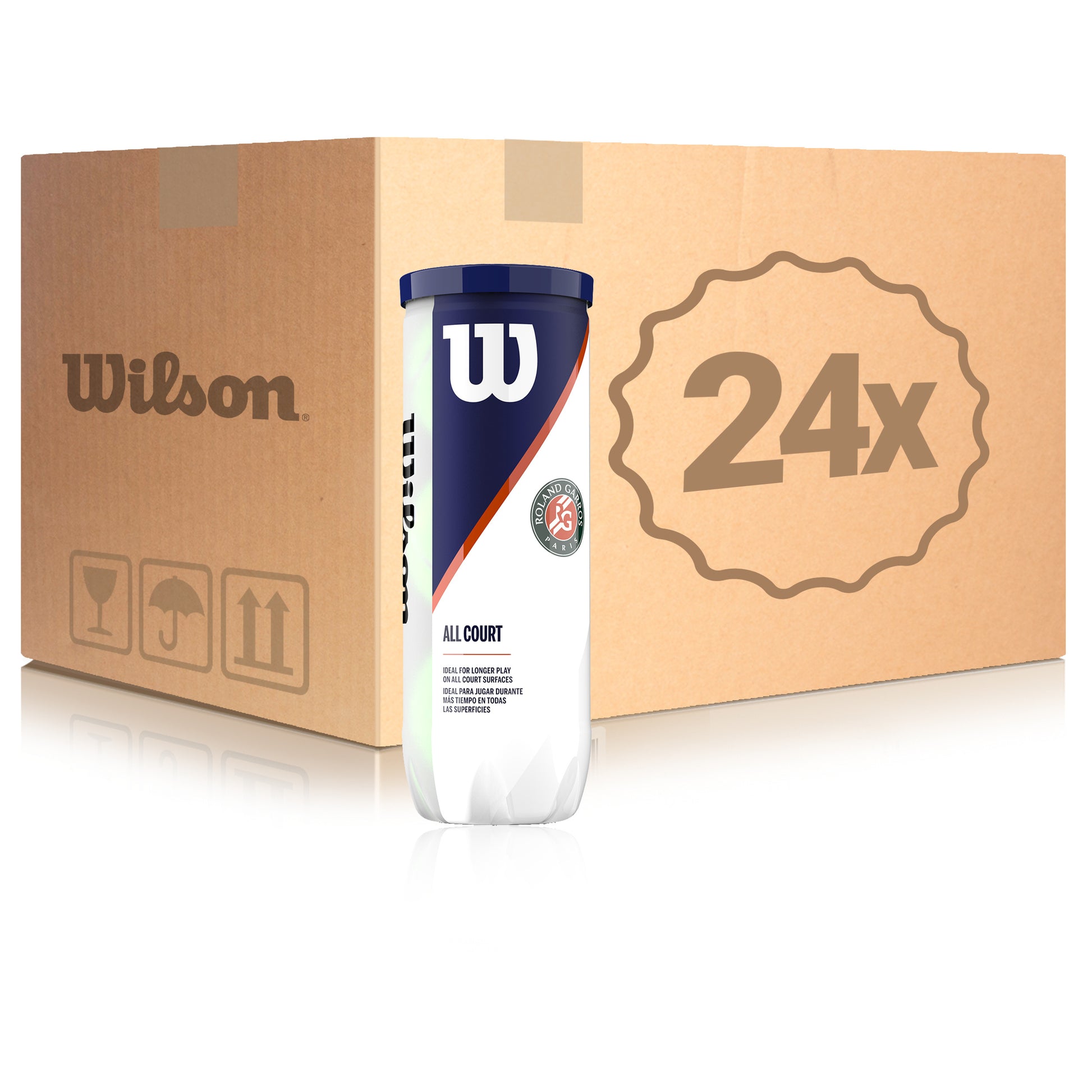 Wilson 24x verpakking  3 stuks Roland Garros All Court 3er In een doos