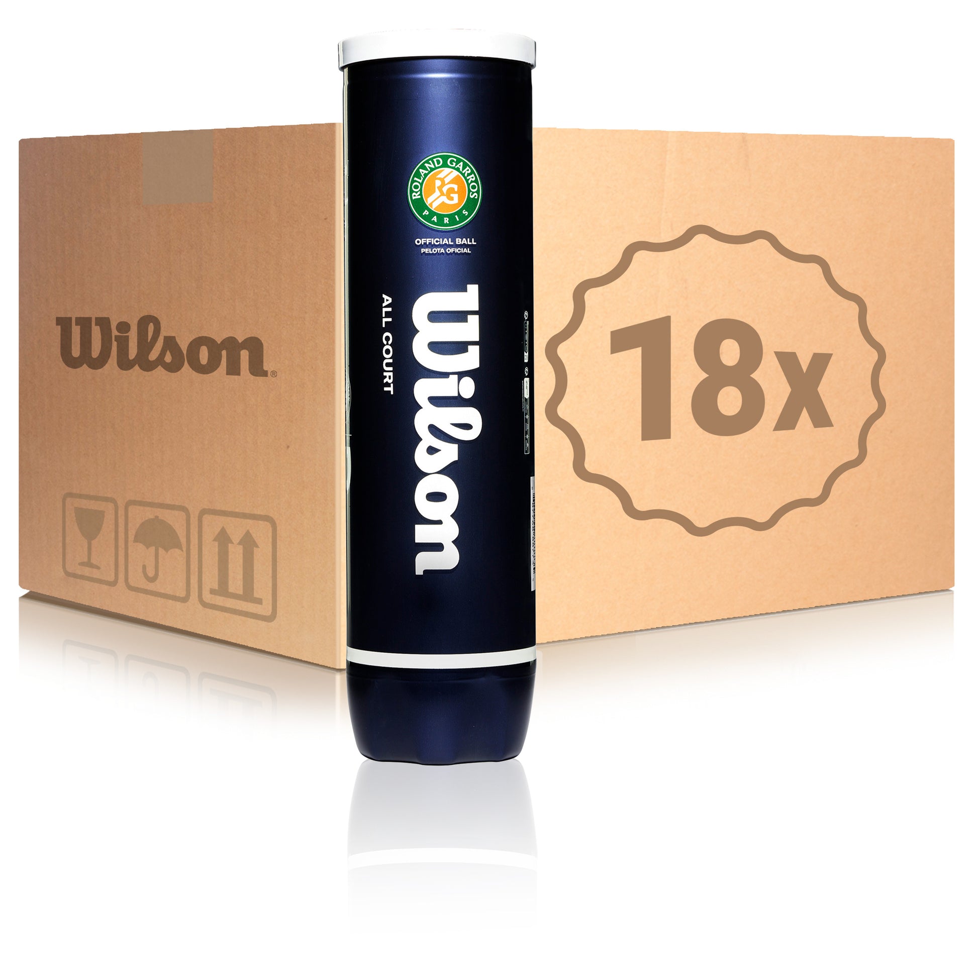 Wilson 18x verpakking 4 stuks Roland Garros All Court In een doos