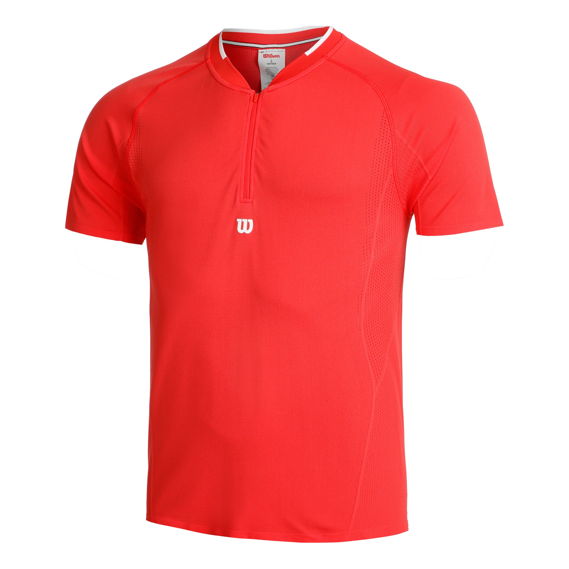 Wilson Players Seamless Zip Henley 2.0 T-shirt Heren - rood,