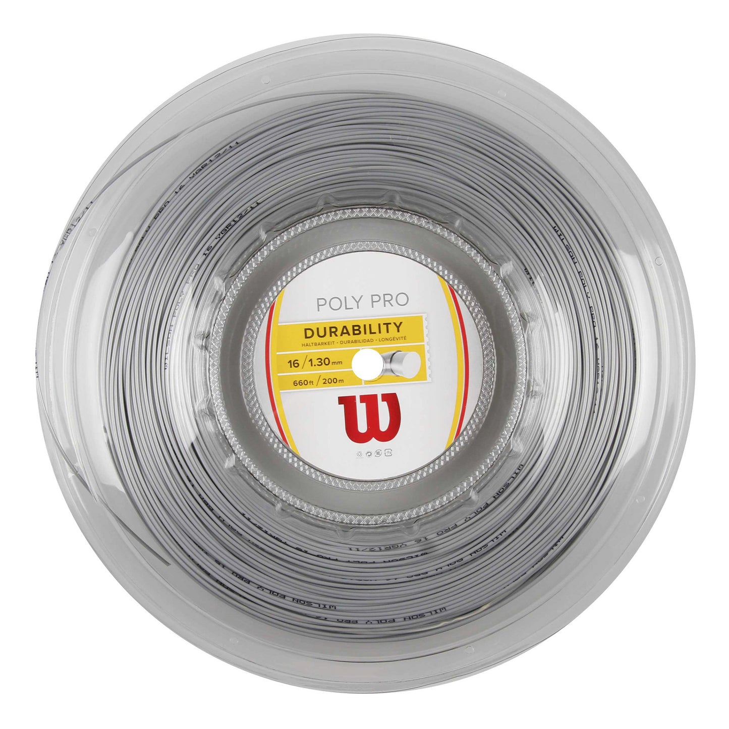 Wilson Poly Pro Rol Snaren 200m-Zilver