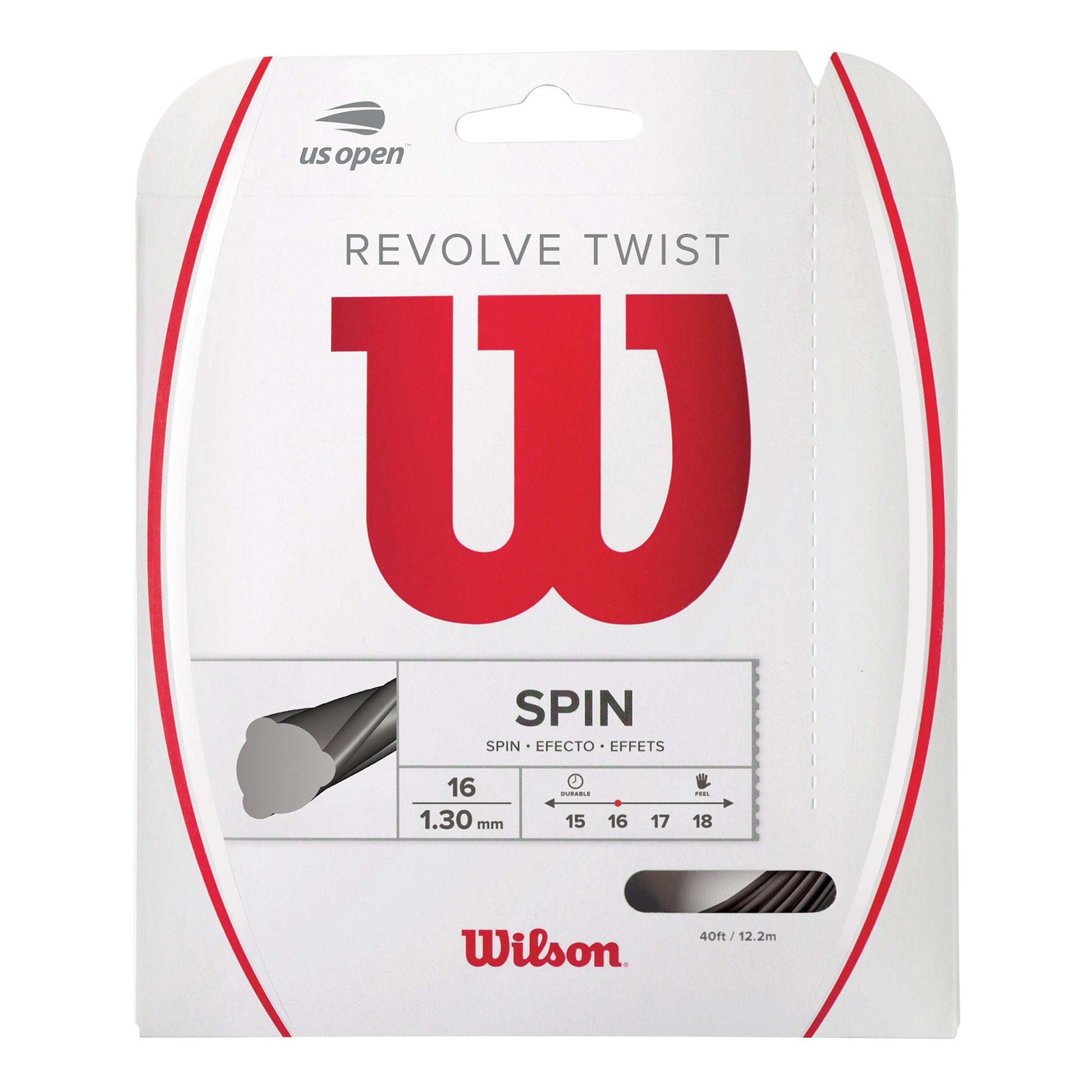 Wilson Revolve Twist Cordage en garniture 12,2m - gris