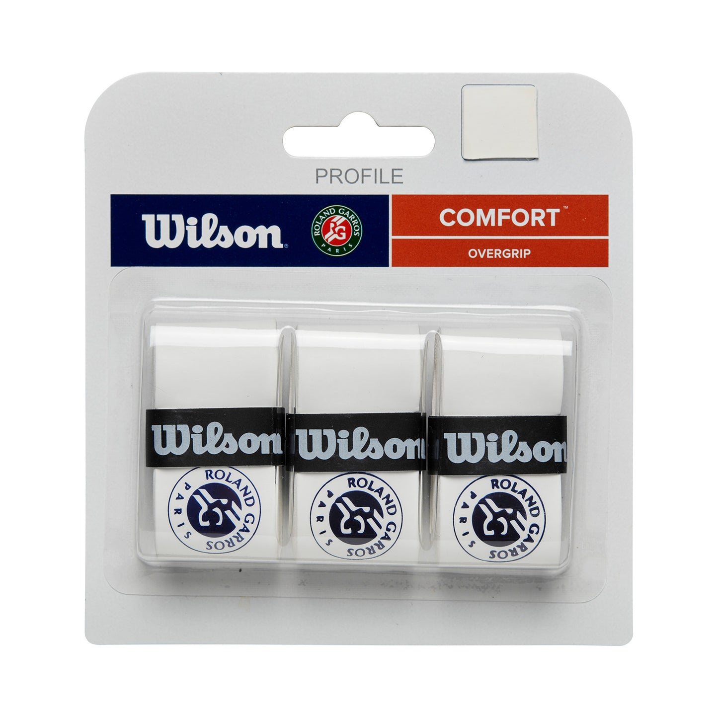 Wilson Pro Overgrip Roland Garros Verpakking 3 Stuks-Wit,Blauw