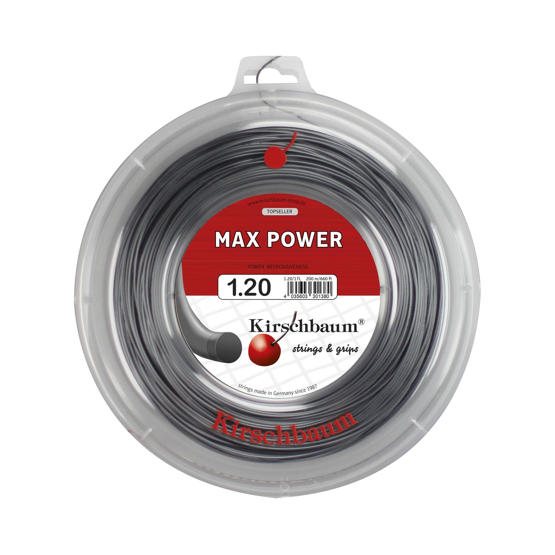 Kirschbaum Max Power Bobine Cordage 200m-Anthracite