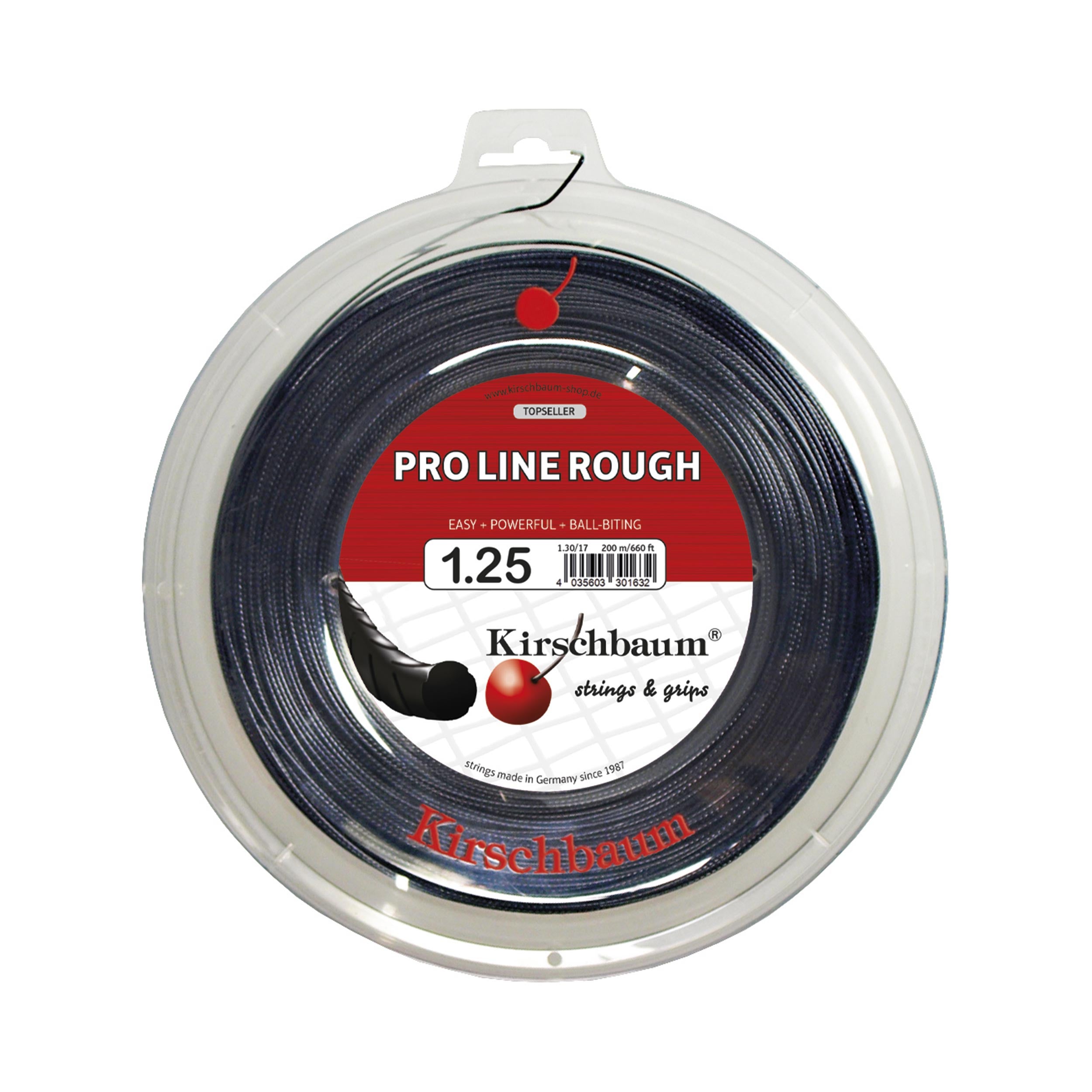 Kirschbaum Pro Line Rough Rol Snaren 200m-Zwart
