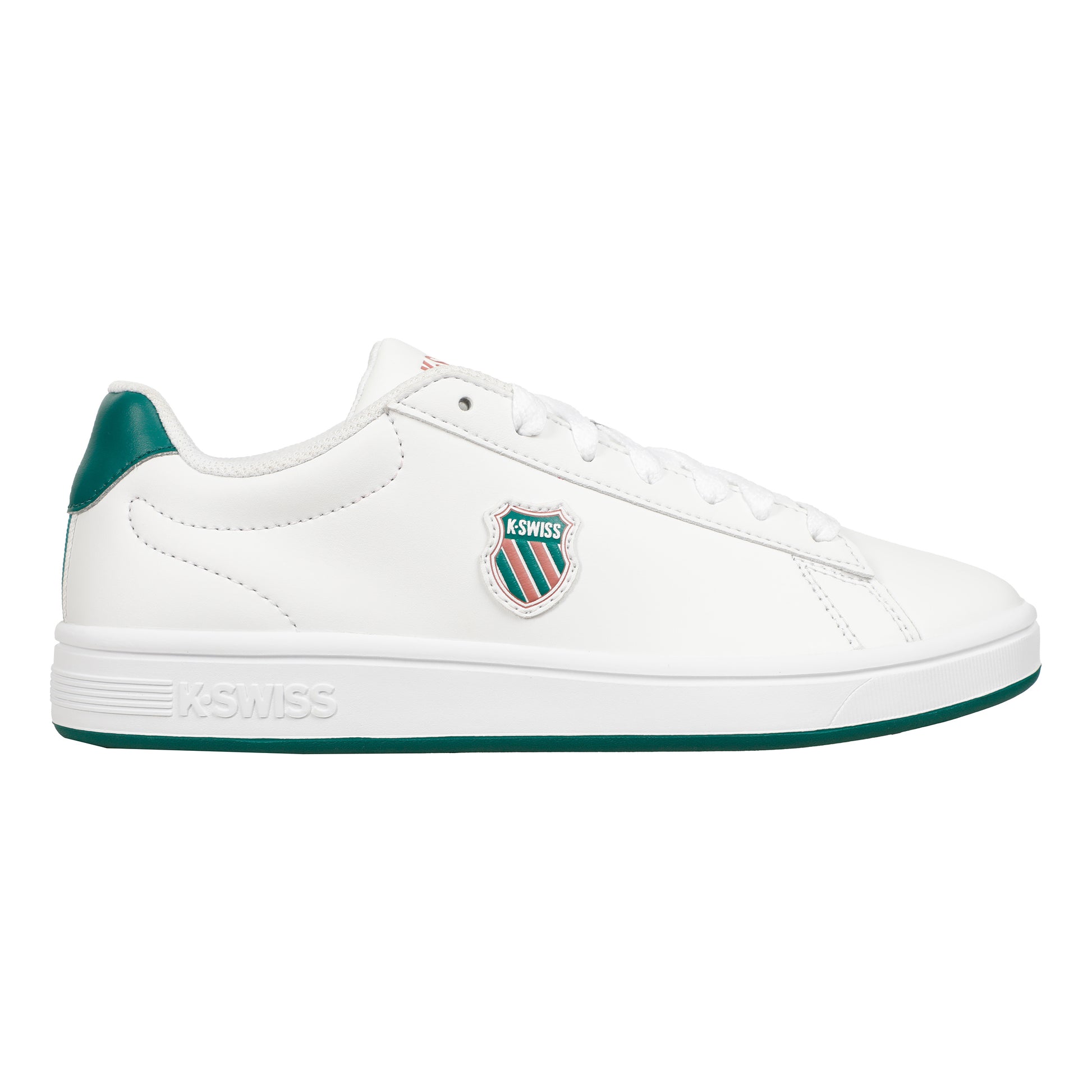 K-Swiss Court Shield Baskets Femmes - blanc, vert foncé