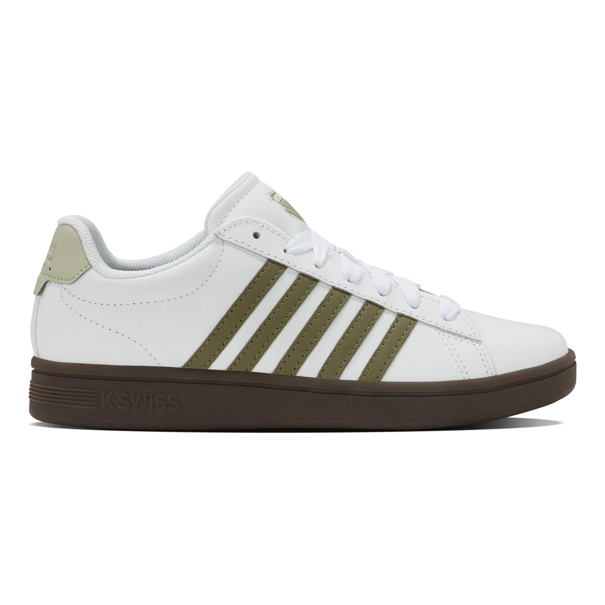 K-Swiss Court Tiebreak II Baskets Hommes-Blanc,Vert Olive