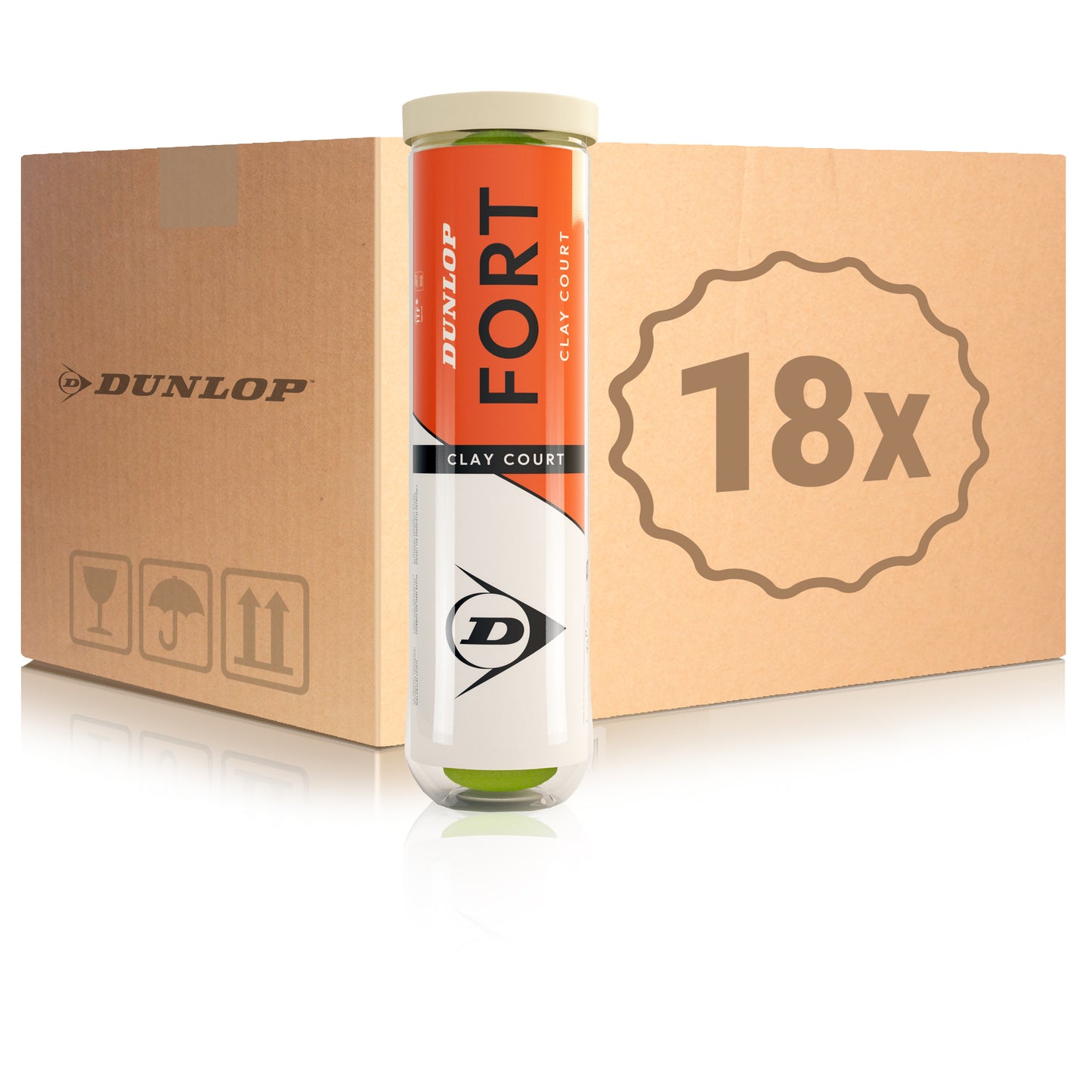 Dunlop 18x verpakking 4 stuks Fort Clay Court