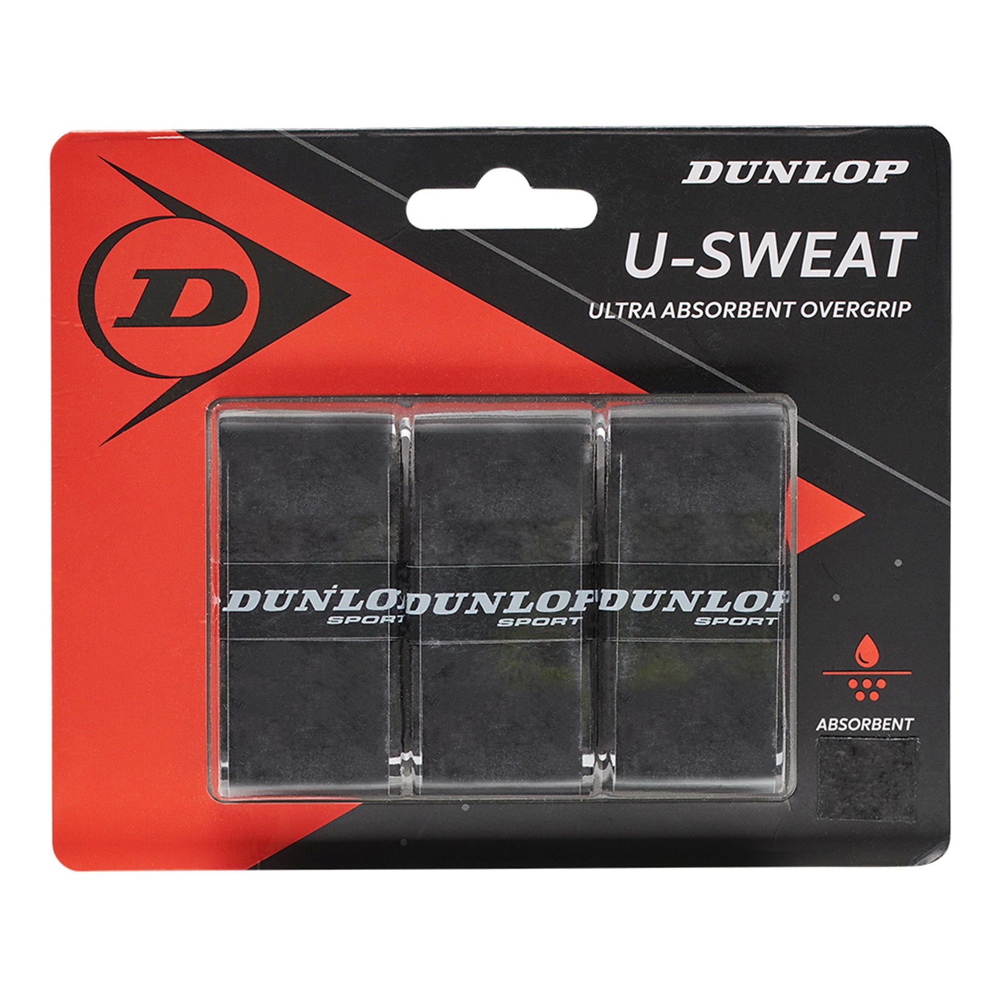 Dunlop U-Sweat Pack De 3-Noir,Rouge