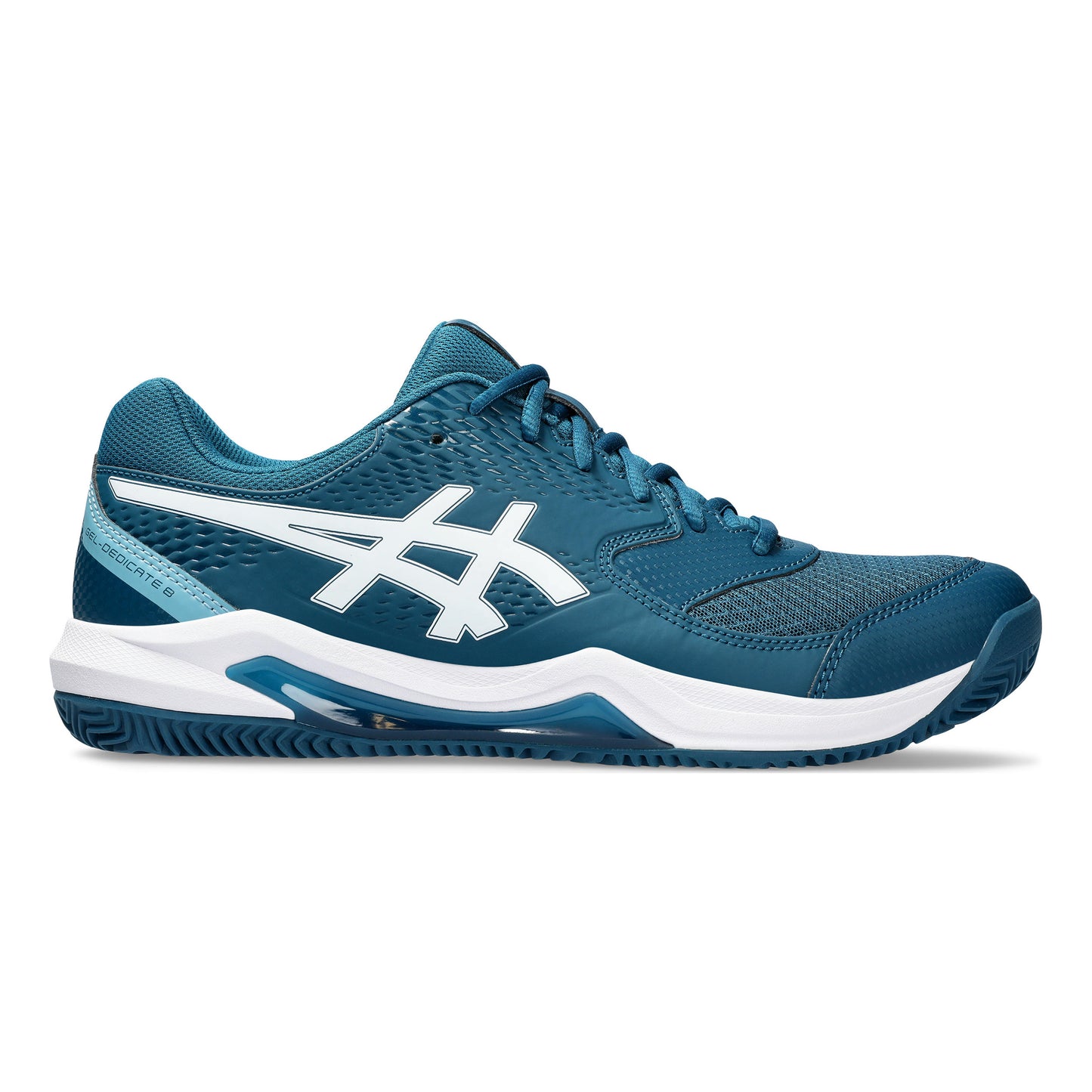 ASICS Gel-Dedicate 8 Gravelschoen Heren - petrolblauw, wit