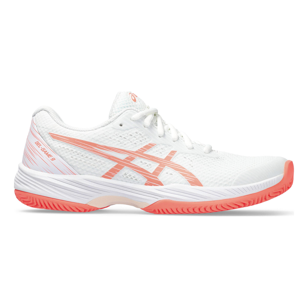 ASICS Gel-Game 9 Gravelschoen Dames - wit, koraal