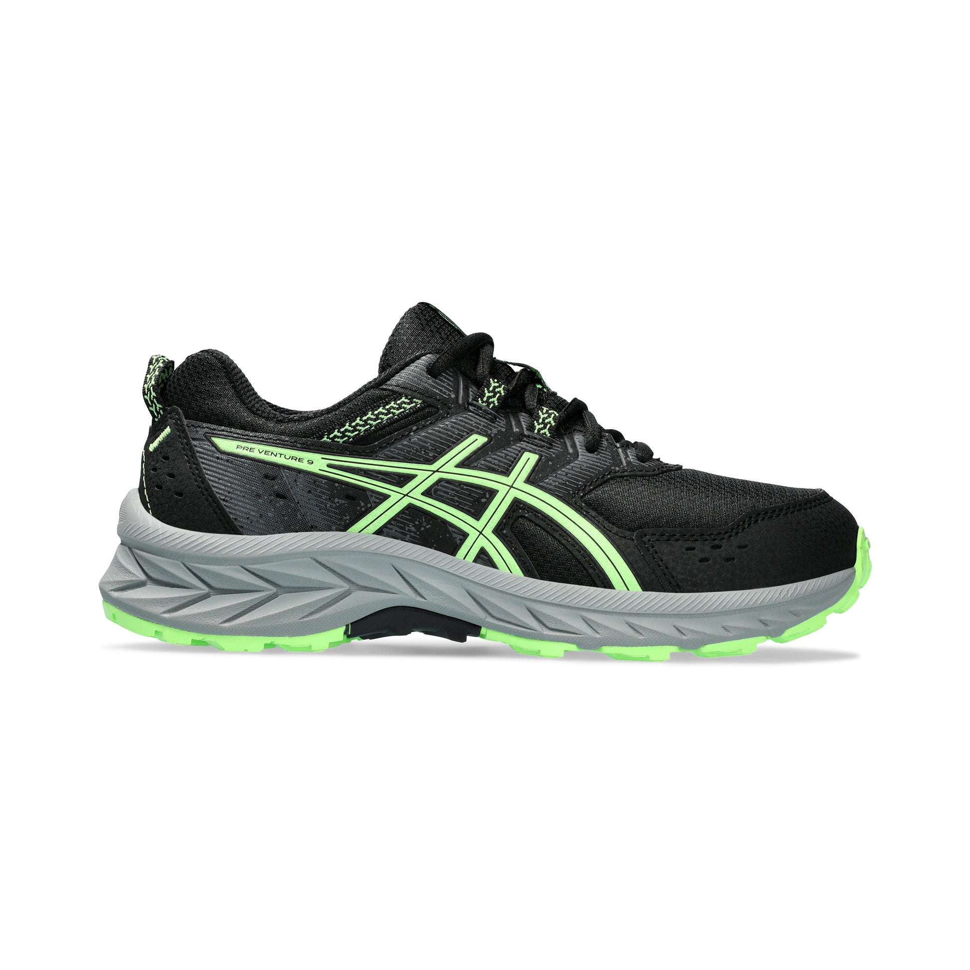 ASICS Pre-Venture 9 GS Trailschoen Kinderen - zwart, neongroen