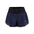 Road AOP 2in1 3.5in Hardloopshorts Dames-donkerblauw, zwart