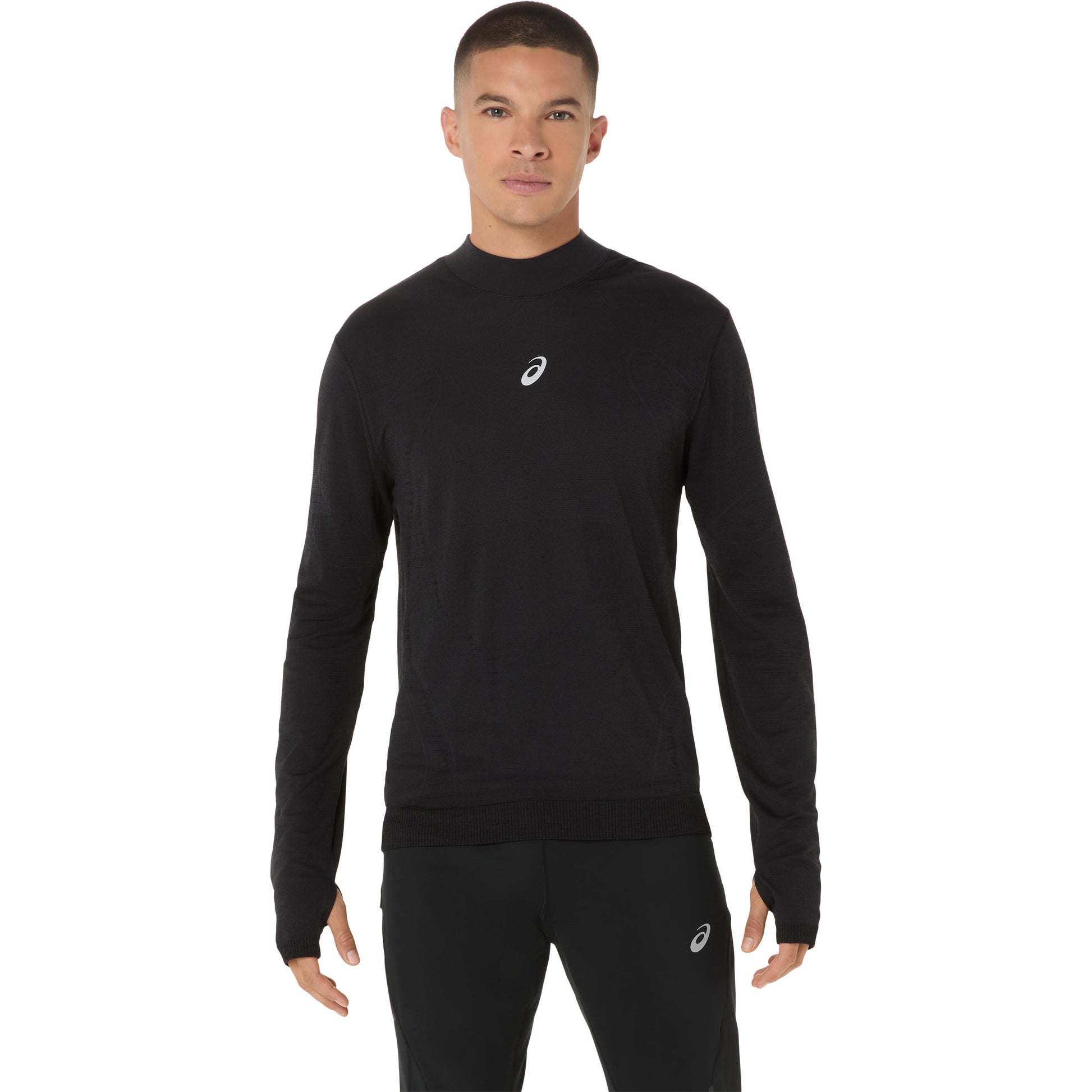 ASICS Road Winter Seamless  Hardloopshirt Heren - zwart