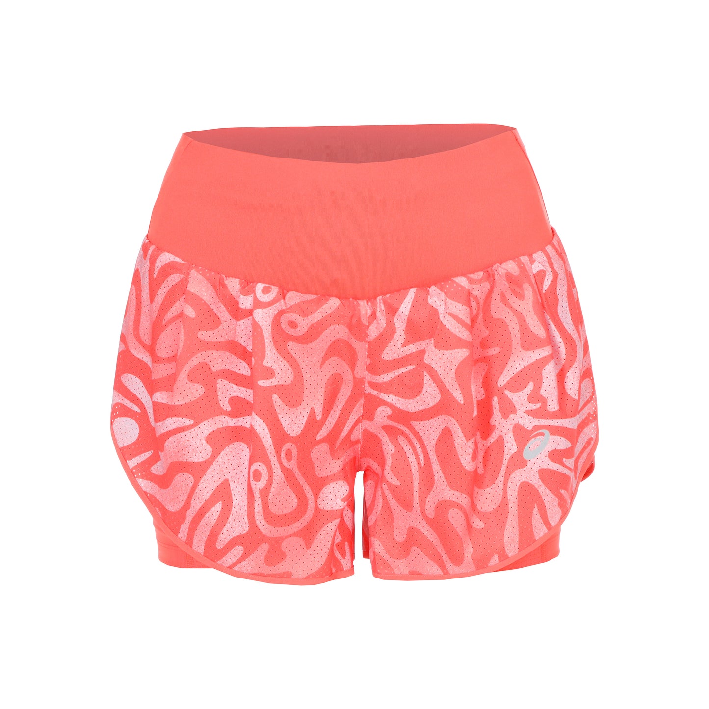 ASICS Road AOP 2in1 3.5in Hardloopshorts Dames-oranje
