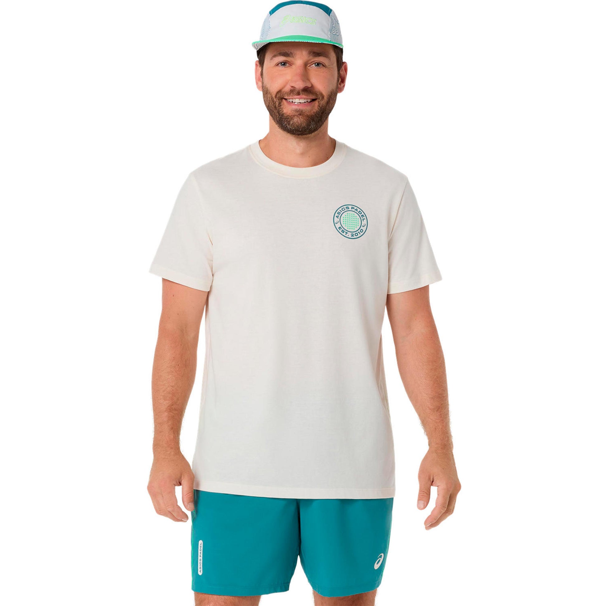 ASICS Court Graphic T-shirt Hommes - crème, vert