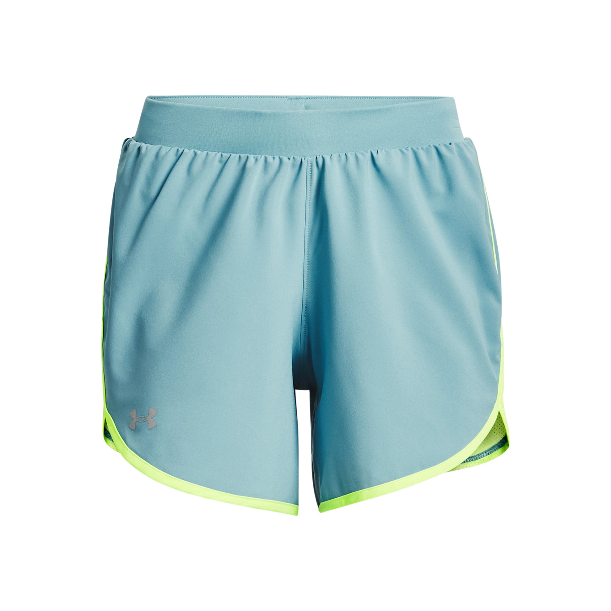 Under Armour Fly By Elite 5in Shorts Femmes-Bleu Clair,Jaunes Fluo