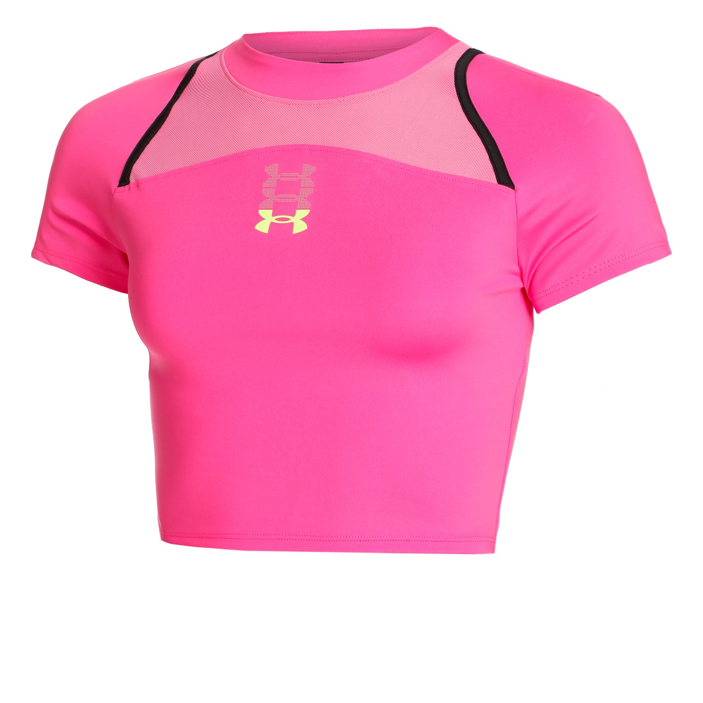 Under Armour Run Anywhere Crop Hardloopshirt Dames-Pink,Zwart