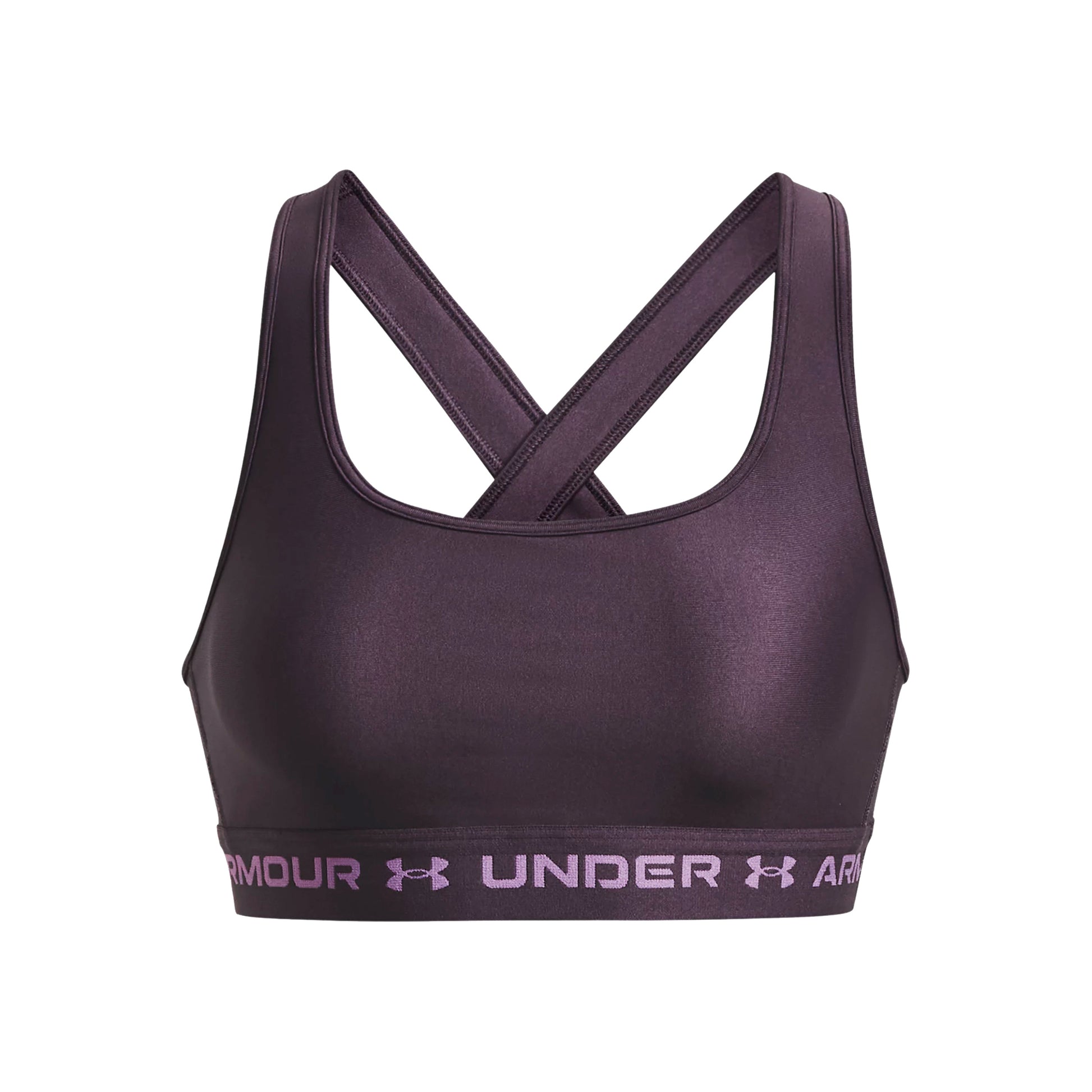 Under Armour Crossback Mid Sport-bh Dames - paars, abrikoos