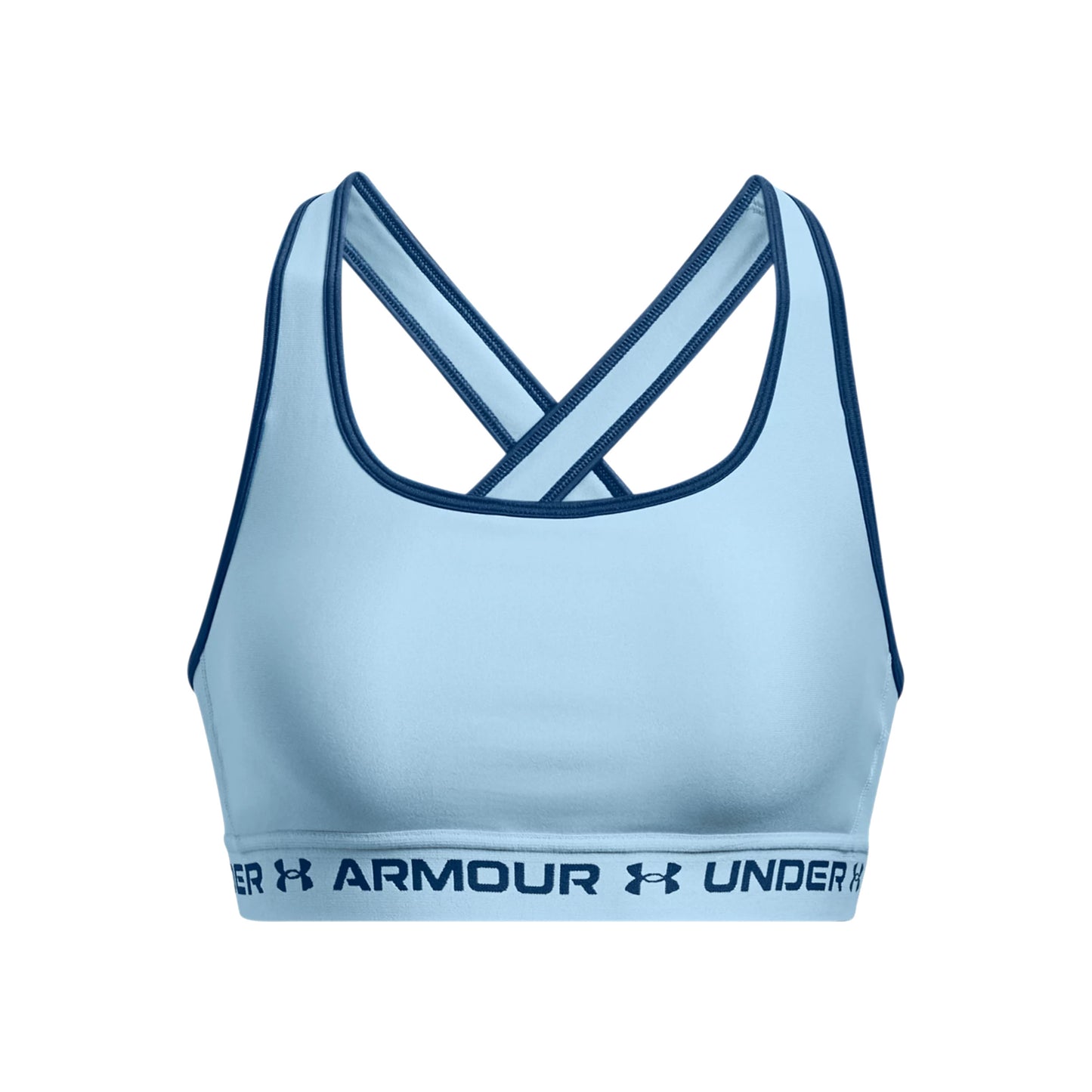 Under Armour Crossback Mid Sport-bh Dames - lichtblauw, zwart