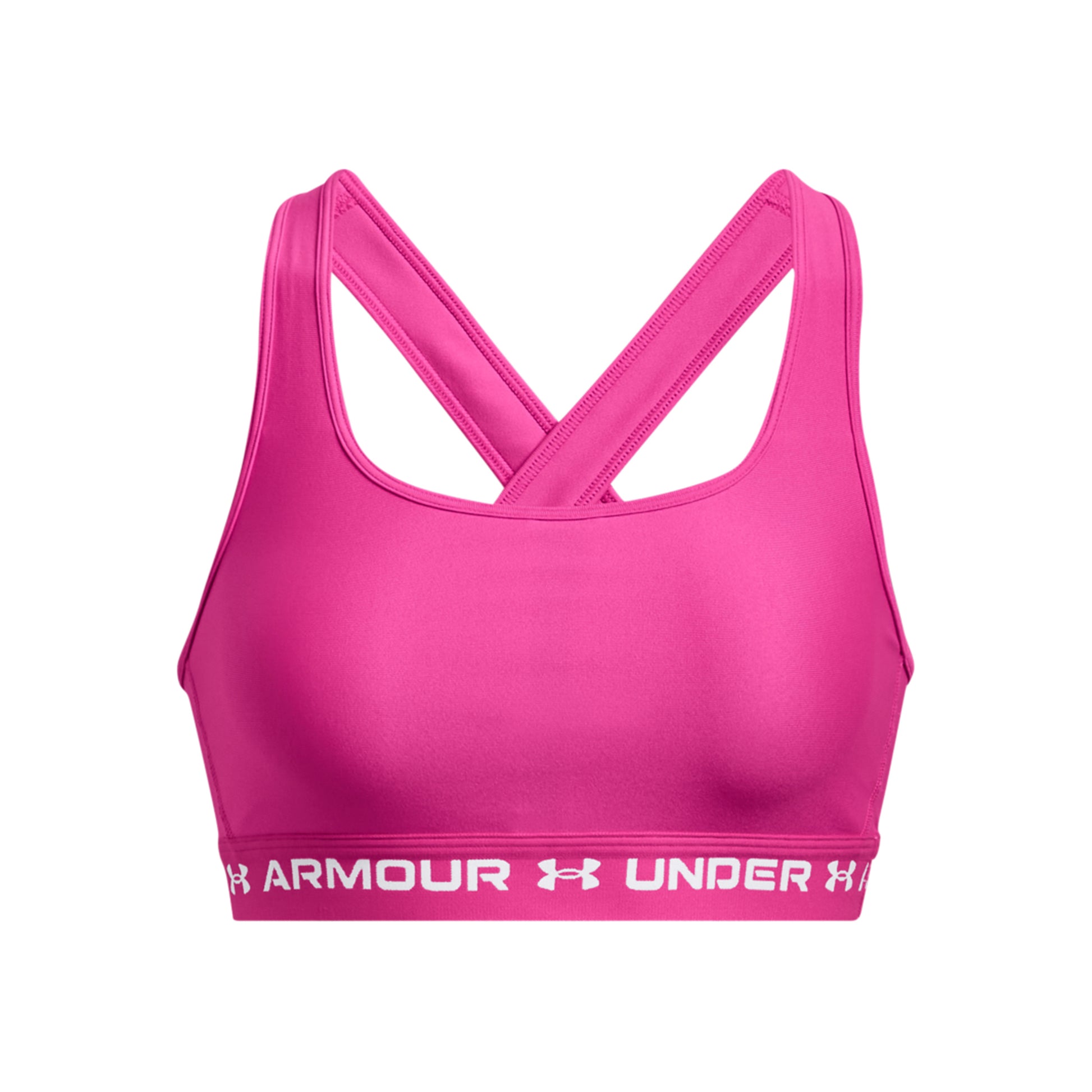 Under Armour Crossback Mid Sport-bh Dames - pink, wit