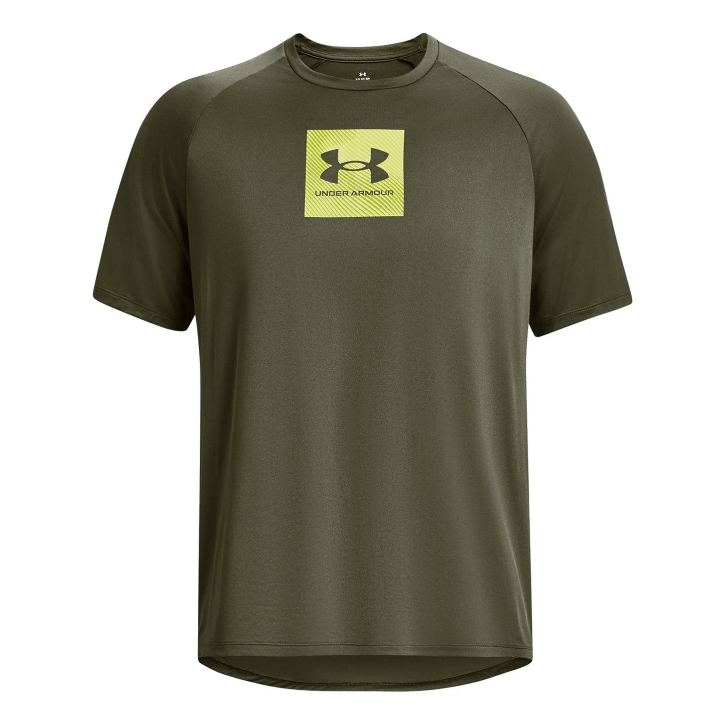 Under Armour Tech printed fill T-shirt Heren - donkergroen, geel