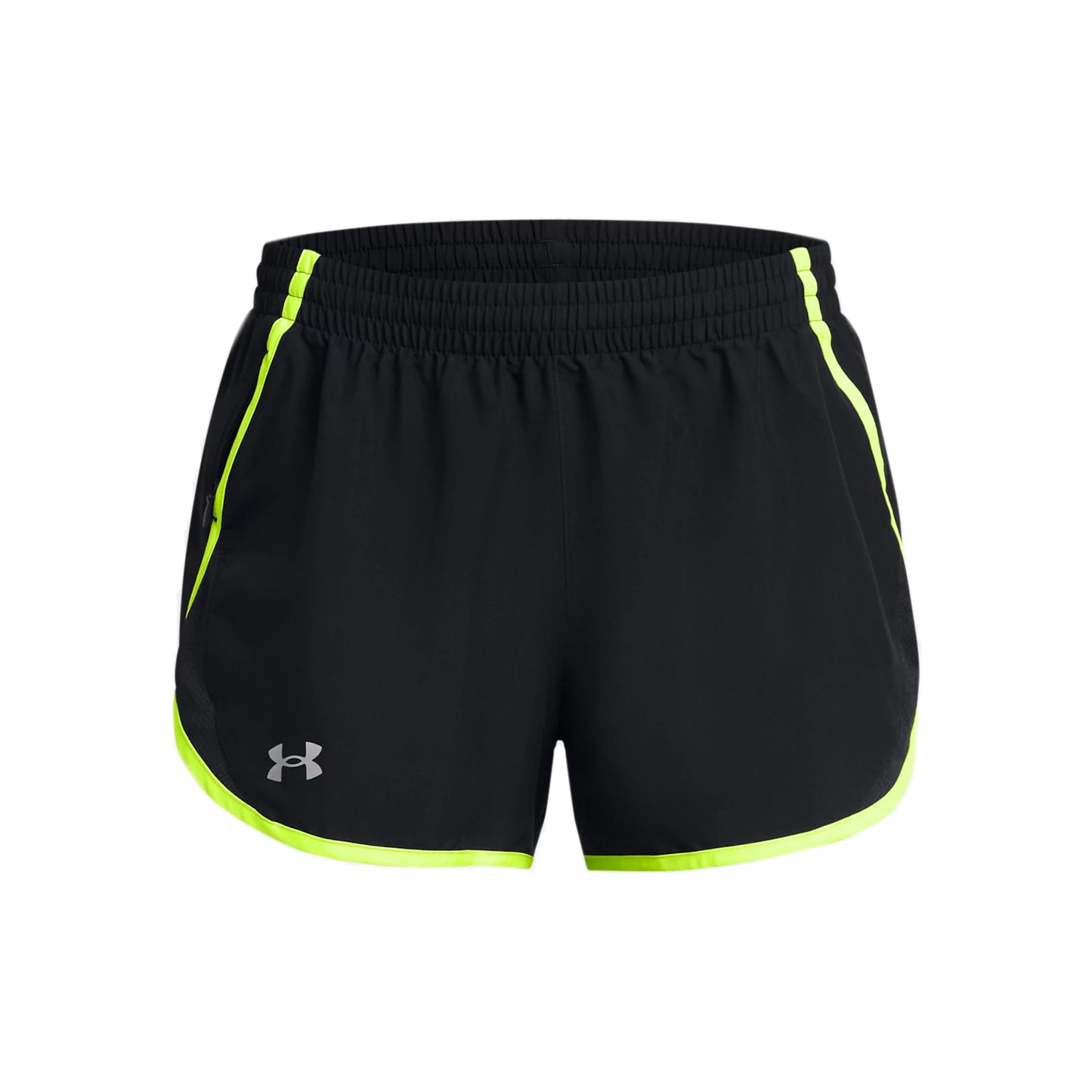 Under Armour Fly By 3in  Hardloopshorts Dames - zwart, neongeel