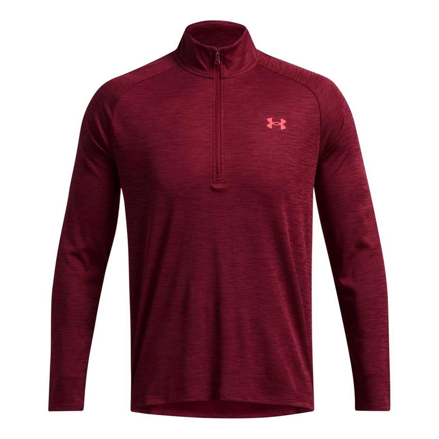 Under Armour Tech Textured Half-Zip Longsleeve Heren - wijnrood,