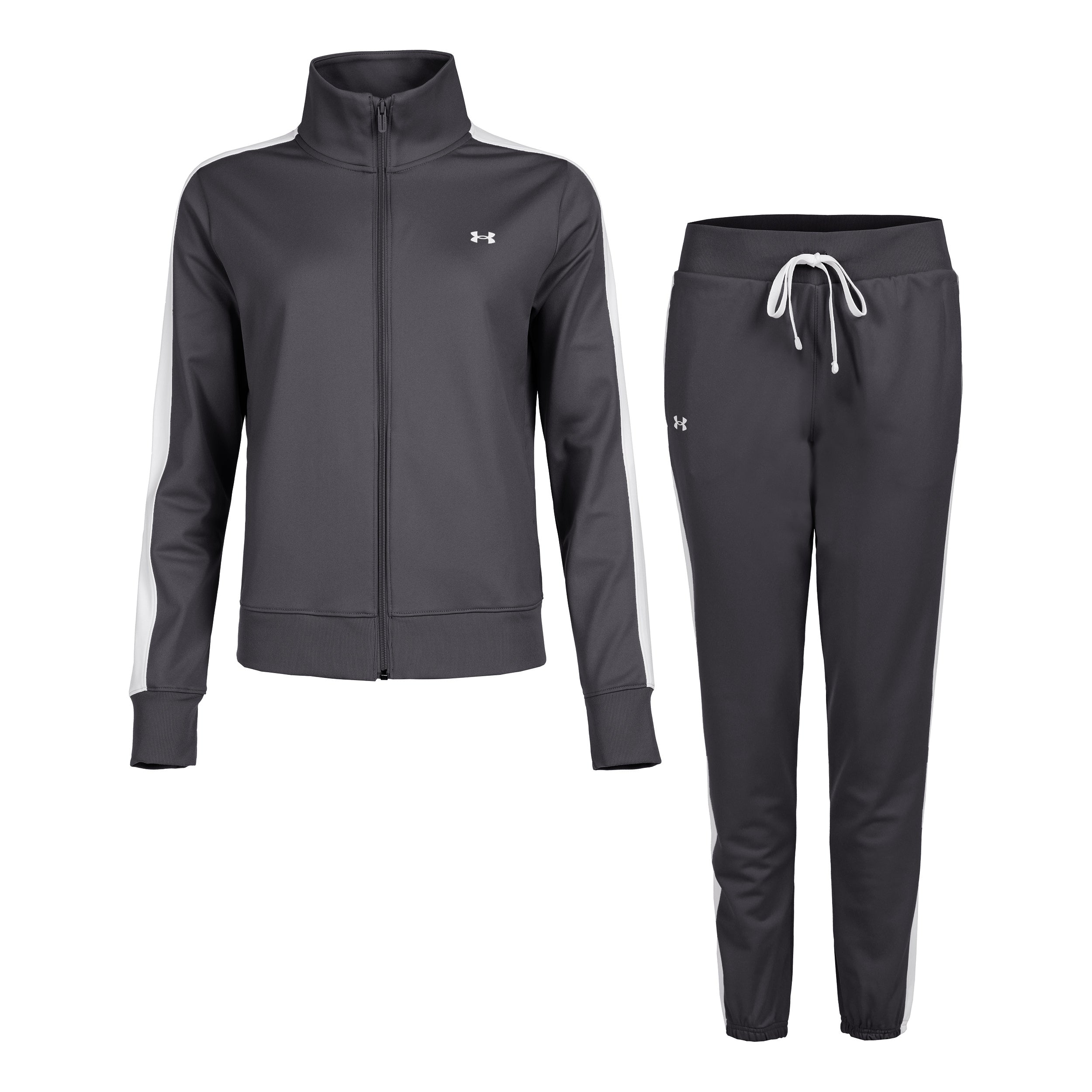 Under Armour Tricot Trainingspak Dames - donkergrijs,