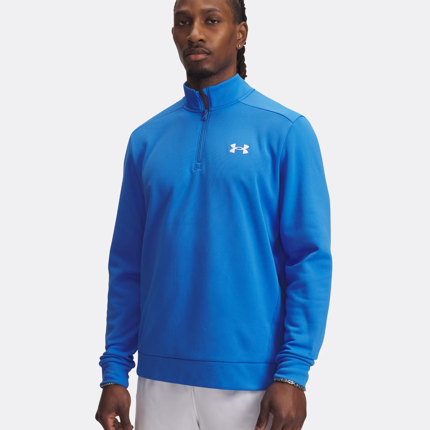 Under Armour Armour Fleece 1/4 Zip Longsleeve Heren-Blauw,Wit