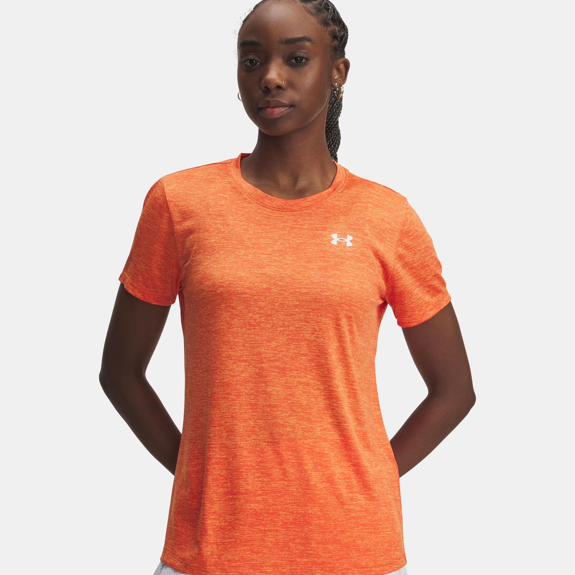 Under Armour Tech Twist T-shirt Dames - oranje, wit