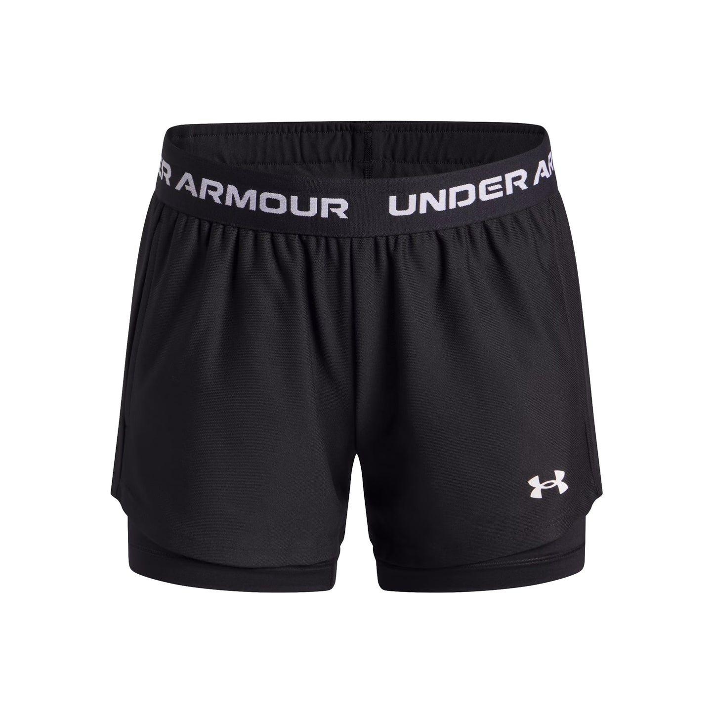 Under Armour Tech Play Up 2in1 Shorts Meisjes-Zwart,Wit
