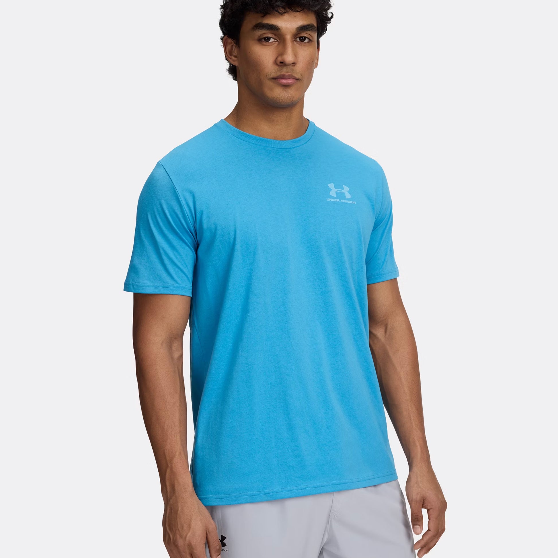 Under Armour Sportstyle T-shirt Heren-Turkoois,Wit