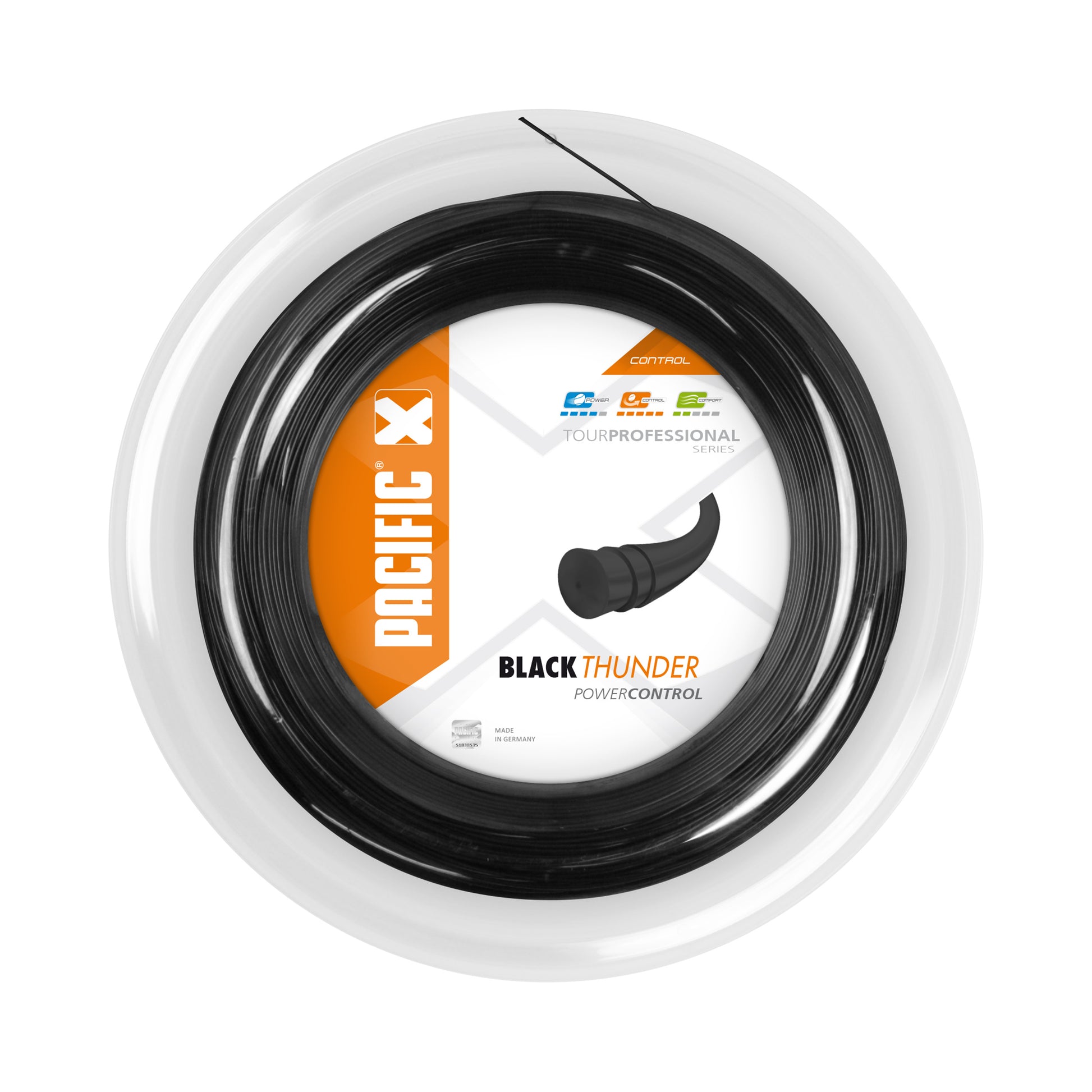Pacific Black Thunder Rol Snaren 200m-Zwart