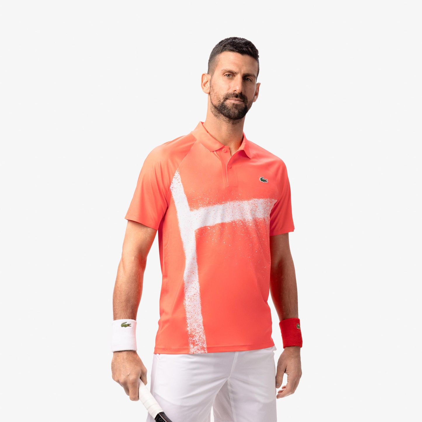 Lacoste Djokovic Polo Heren-Koraal,Wit