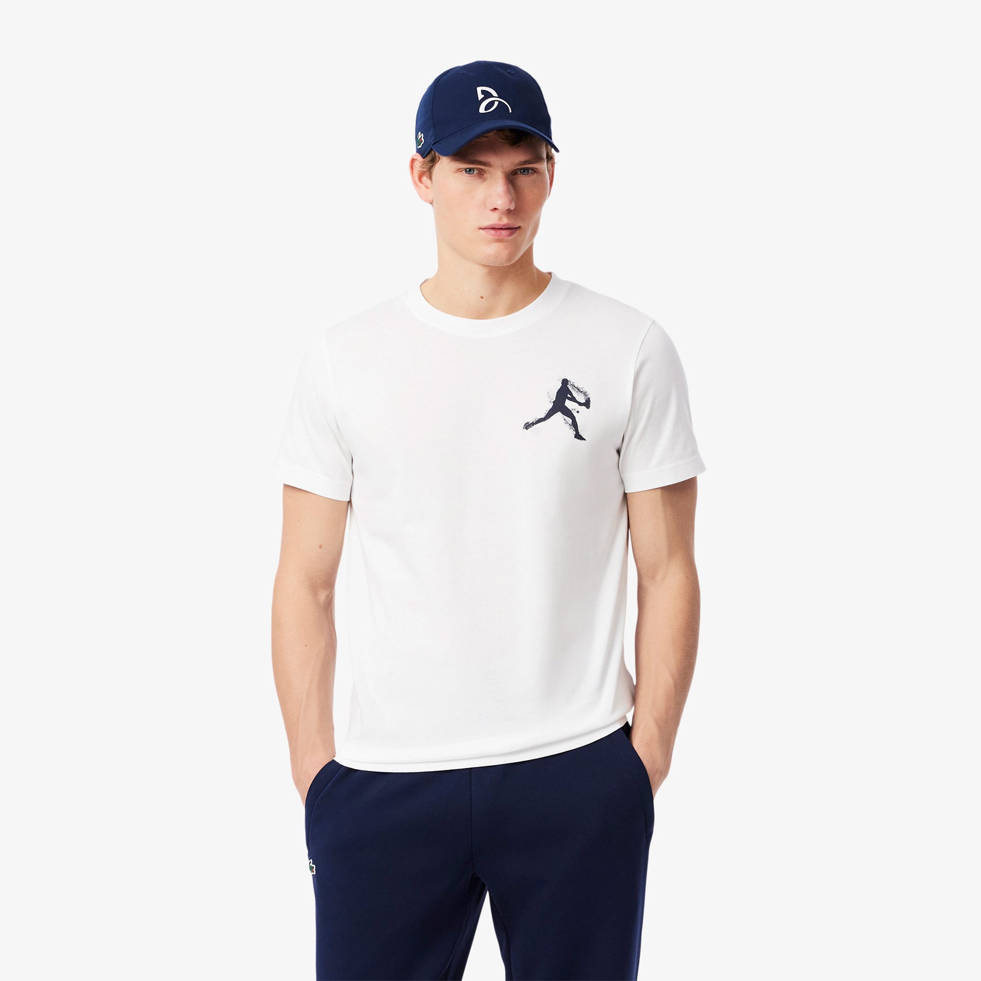 Lacoste T-shirt & Cap Hommes - blanc, bleu foncé