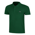 Ribbed Collar Polo Hommes - vert