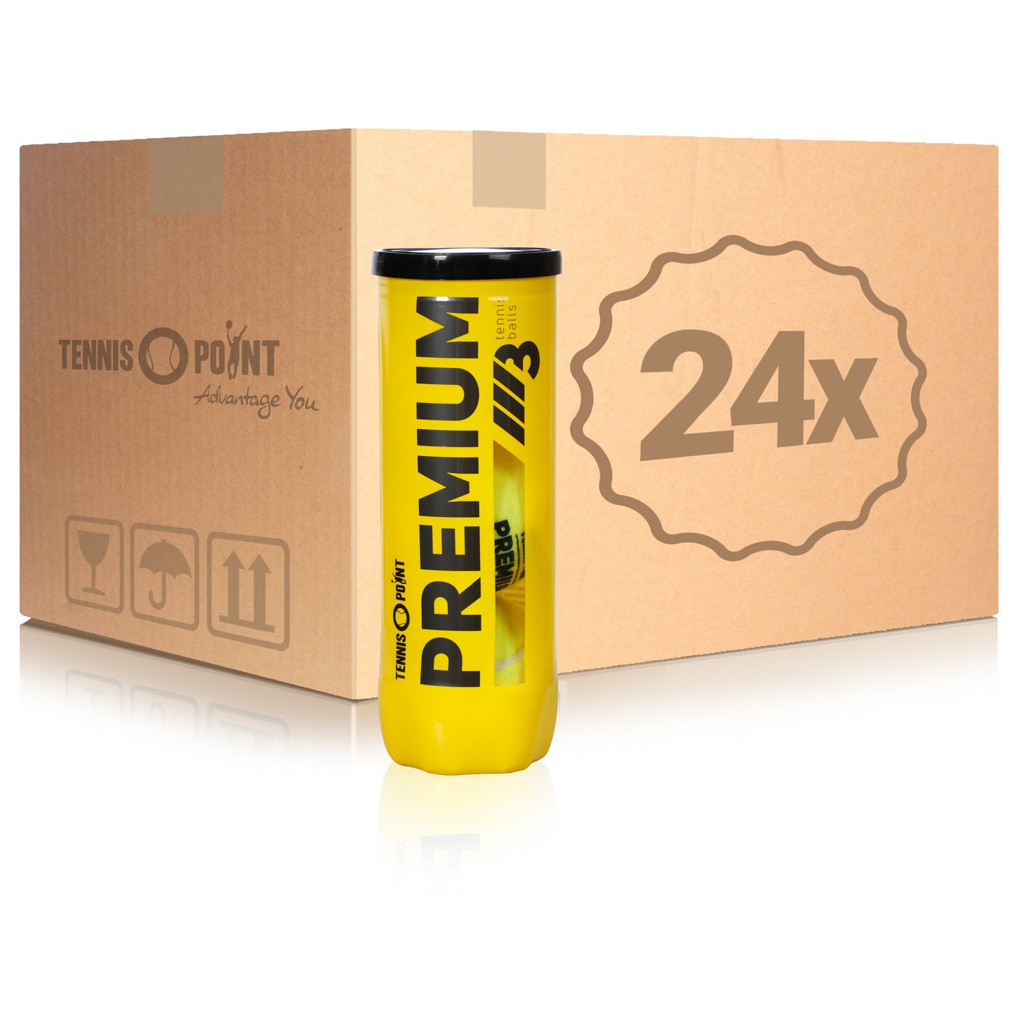 Tennis-Point 24x verpakking  3 stuks Premium Tennisball In een doos